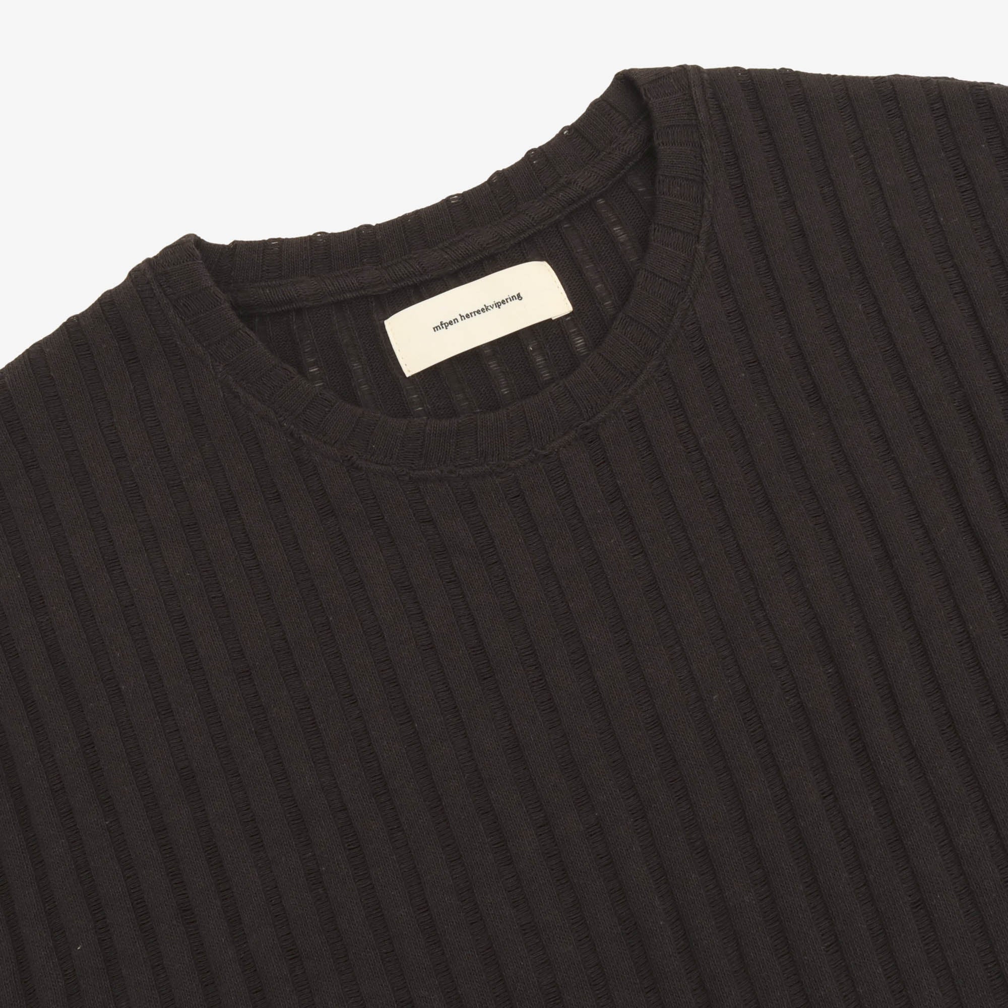 Ajour Round Neck Ribbed Sweater