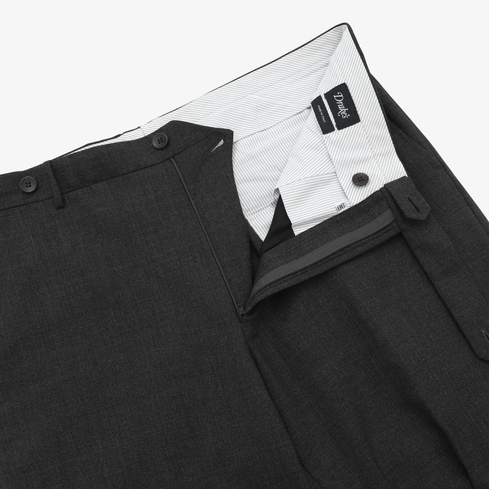Tropical Wool Flat Front Trousers (36W X 32L)
