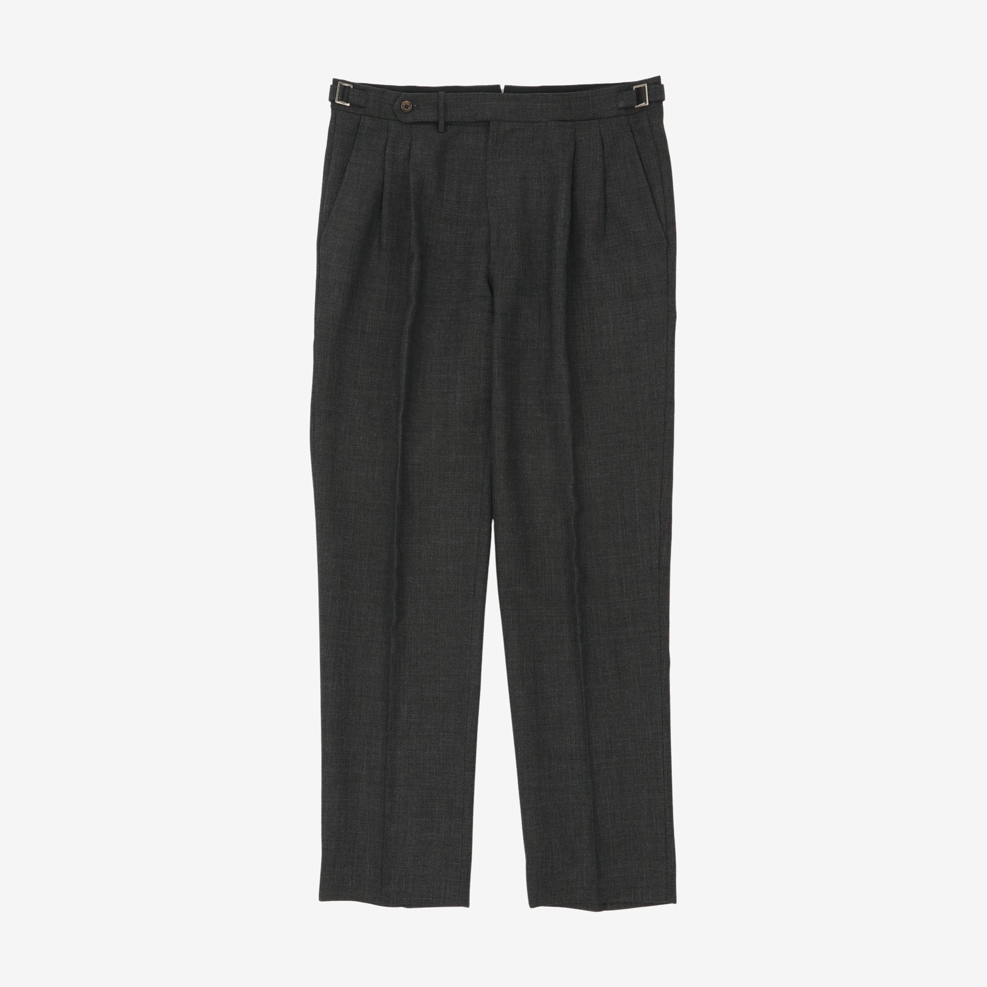 Antonio High Twist Wool Pleated Trousers (34W X 33L)