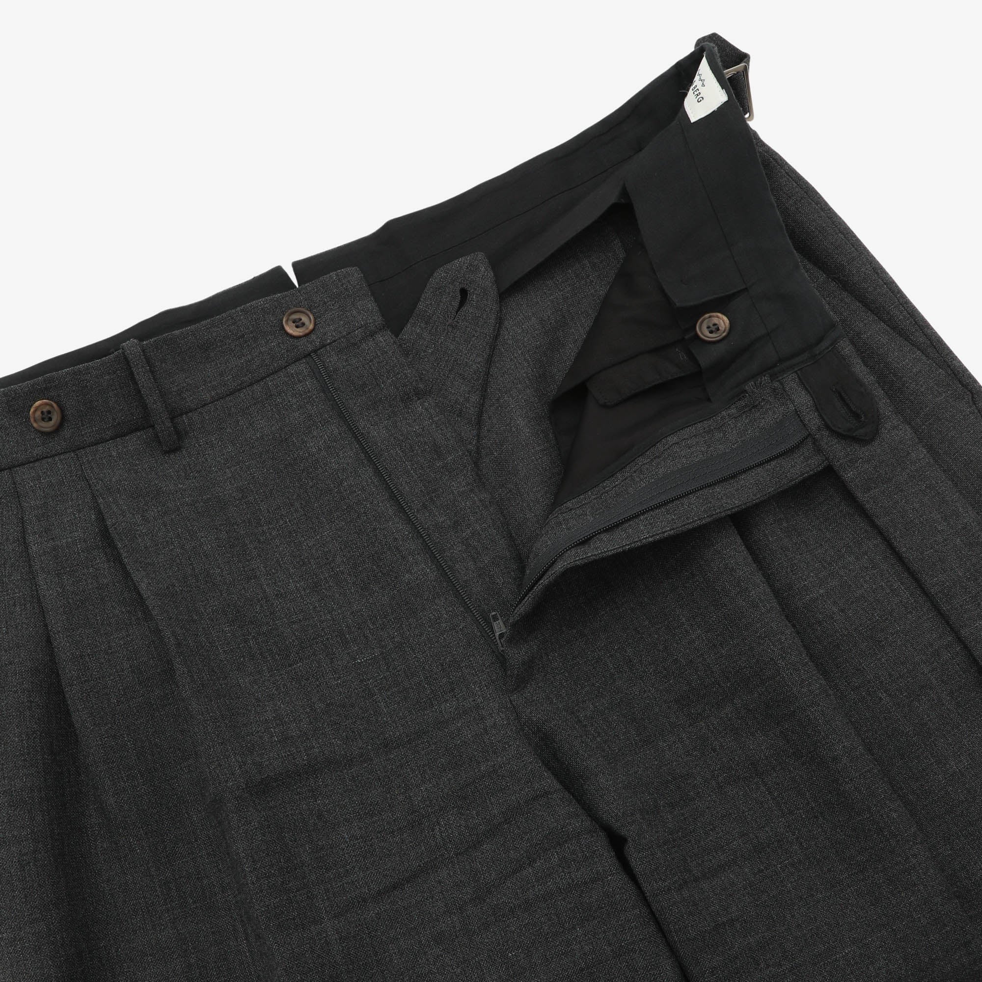 Antonio High Twist Wool Pleated Trousers (34W X 33L)
