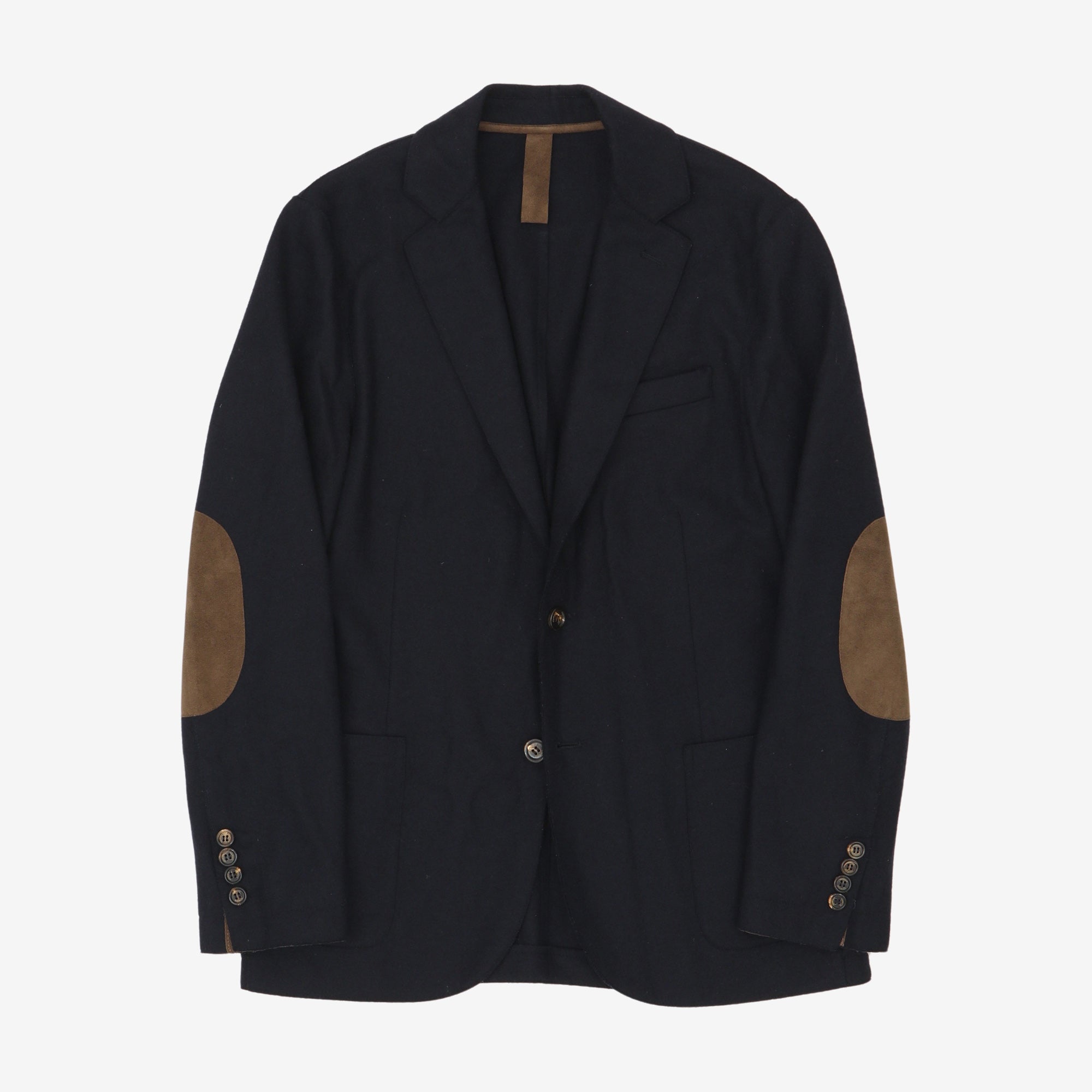 Wool Blend Patch Blazer