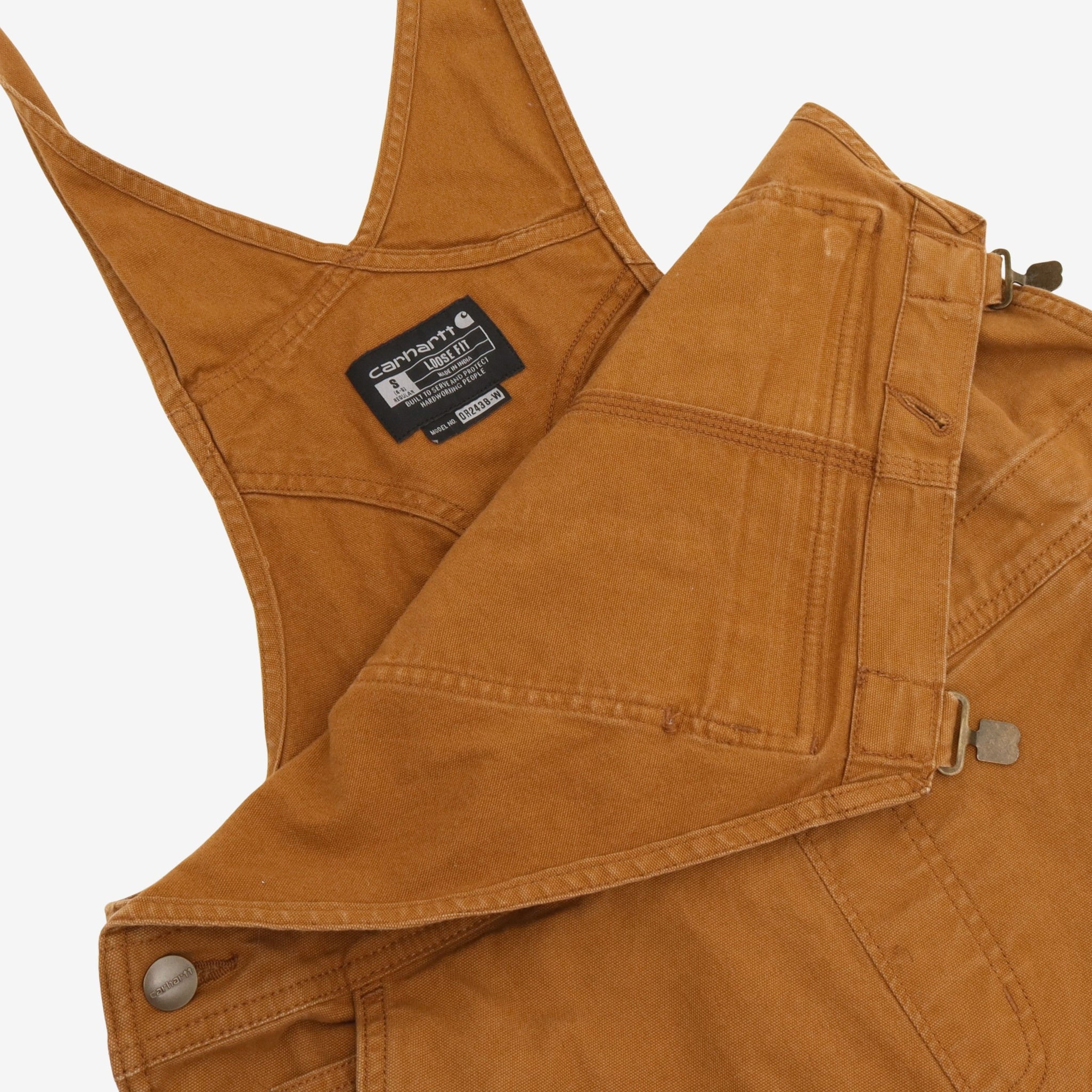 Womens Loose Fit Canvas Bib Overalls
