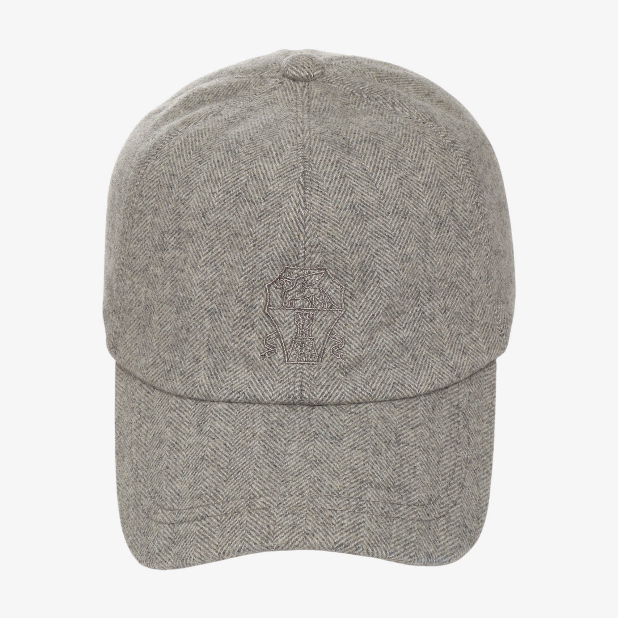 Herringbone Wool Blend Baseball Cap