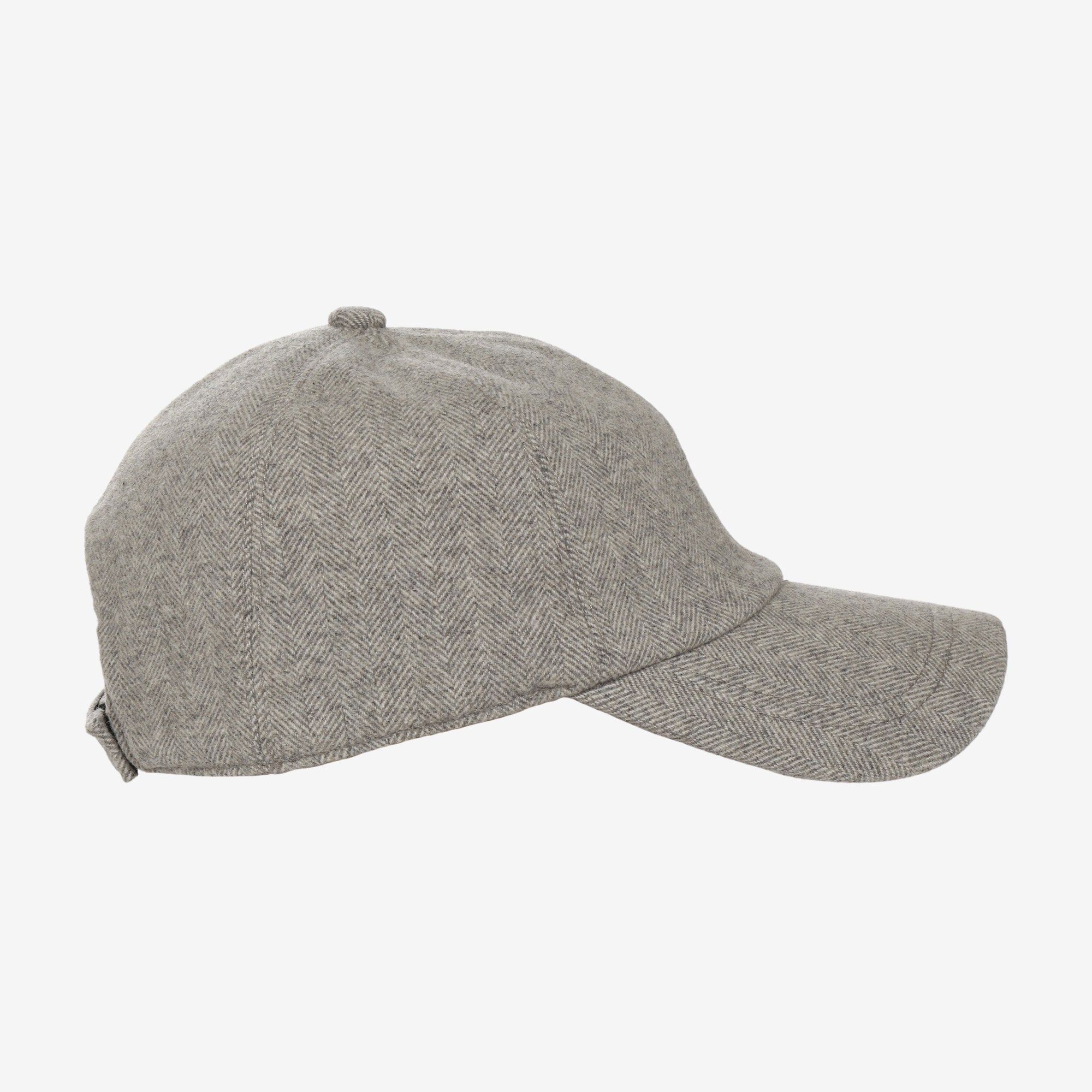 Herringbone Wool Blend Baseball Cap