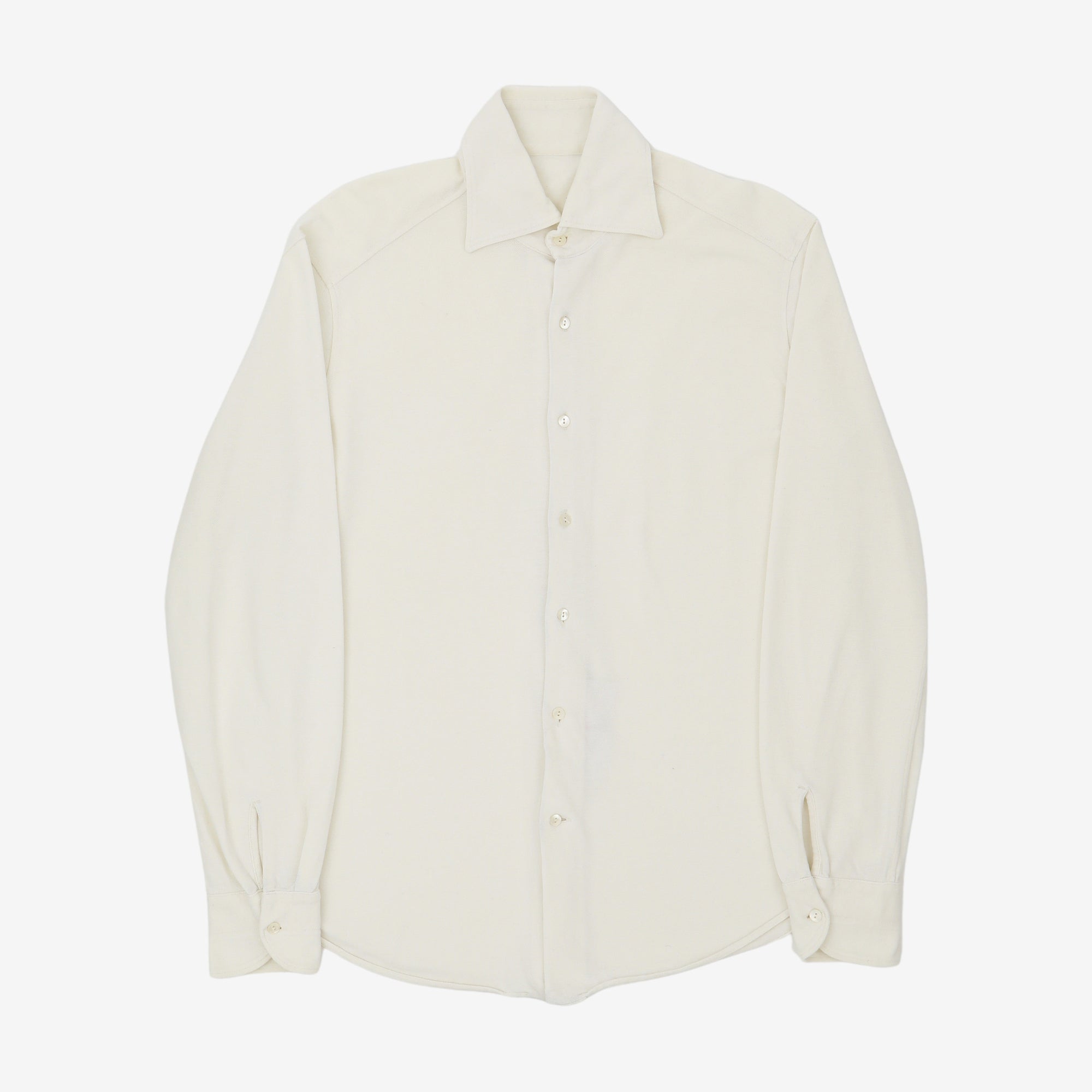 Spread Collar Pique Shirt