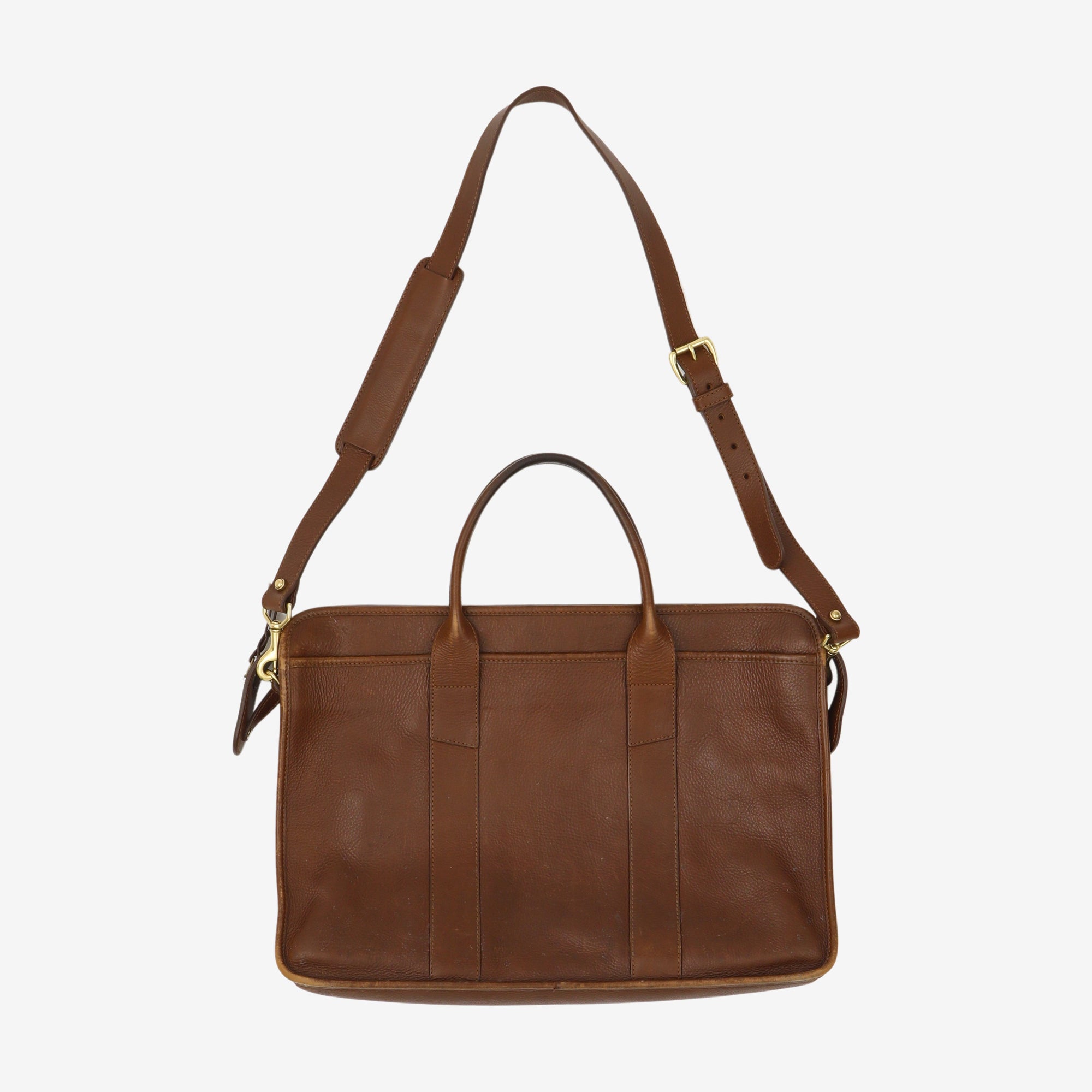 Leather Zip Top Briefcase