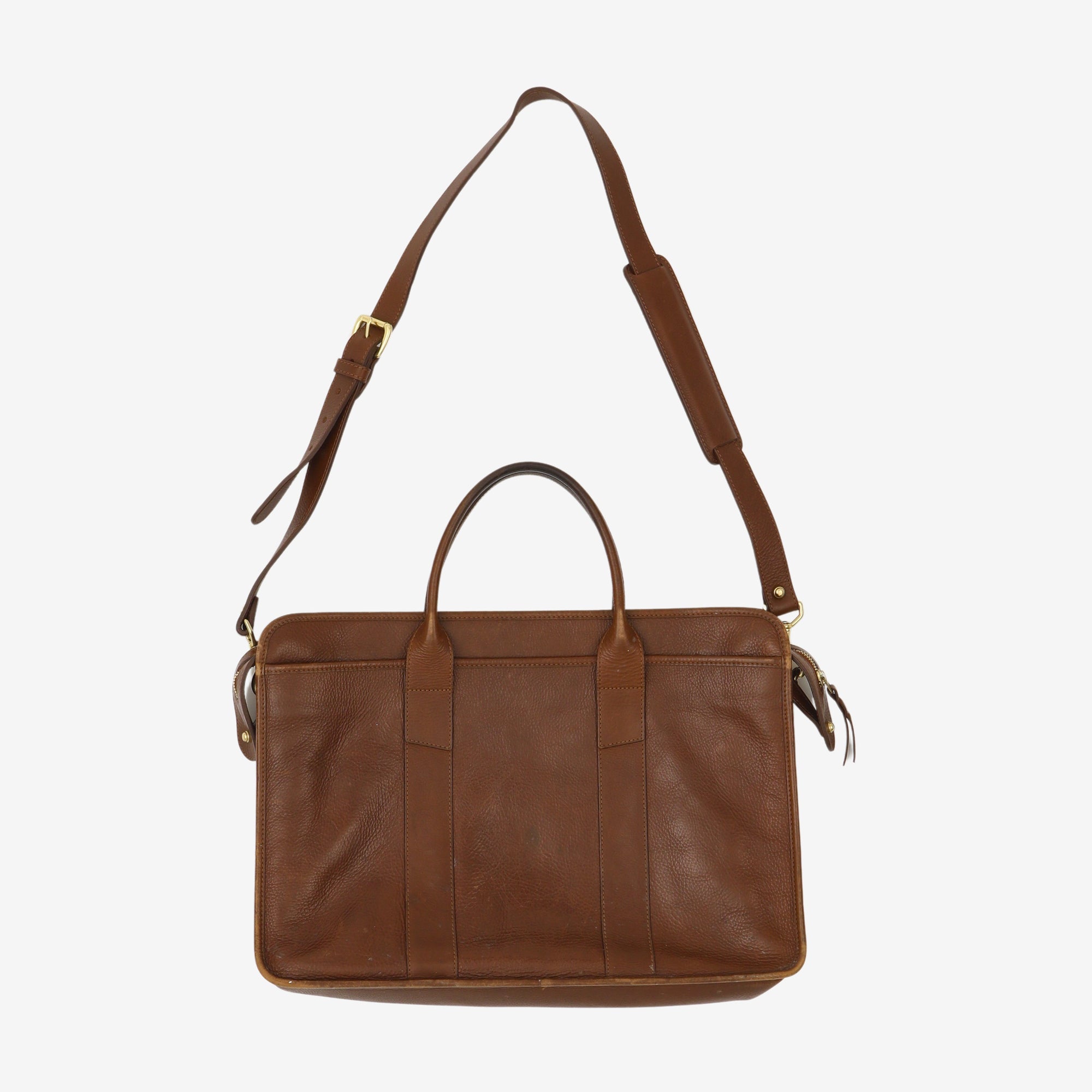 Leather Zip Top Briefcase