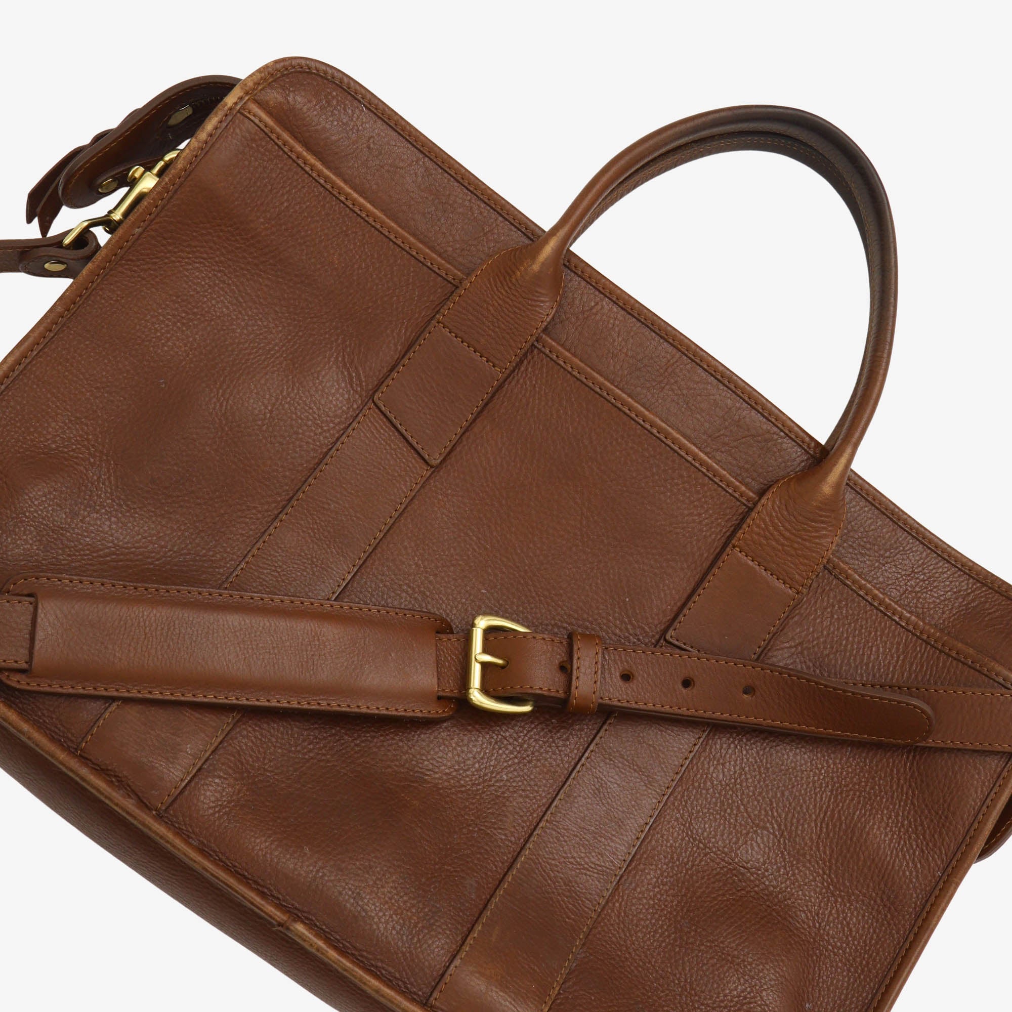 Leather Zip Top Briefcase