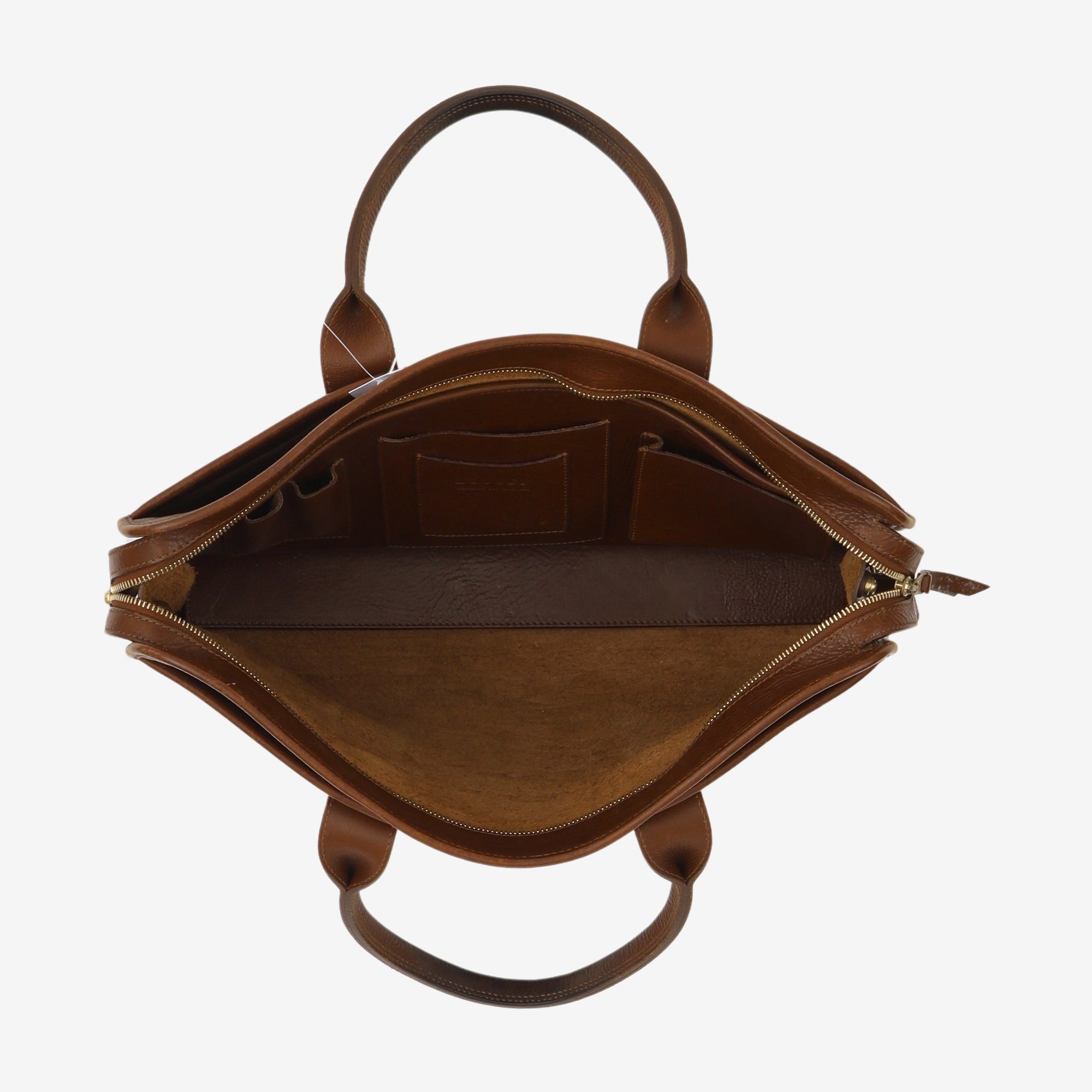 Leather Zip Top Briefcase