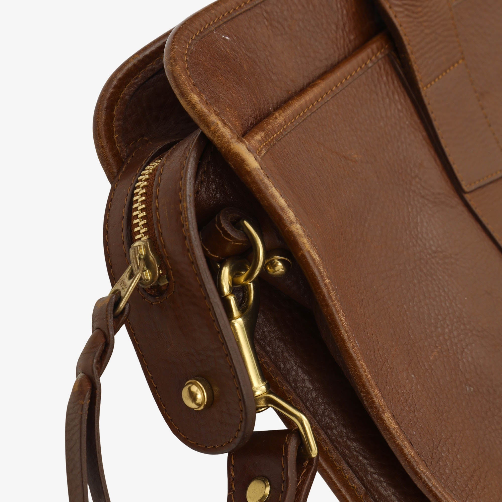 Leather Zip Top Briefcase