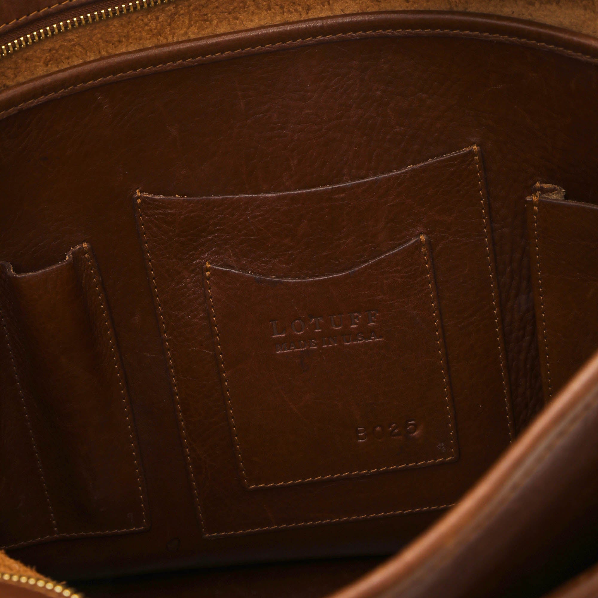 Leather Zip Top Briefcase