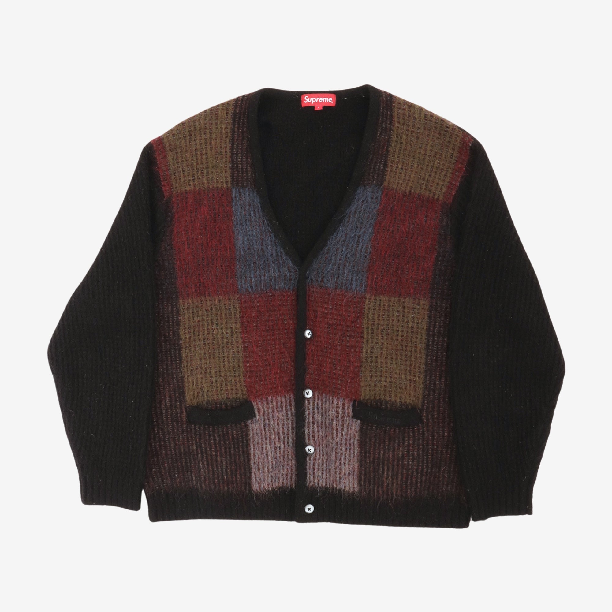 Brushed Grid Cardigan Sweater