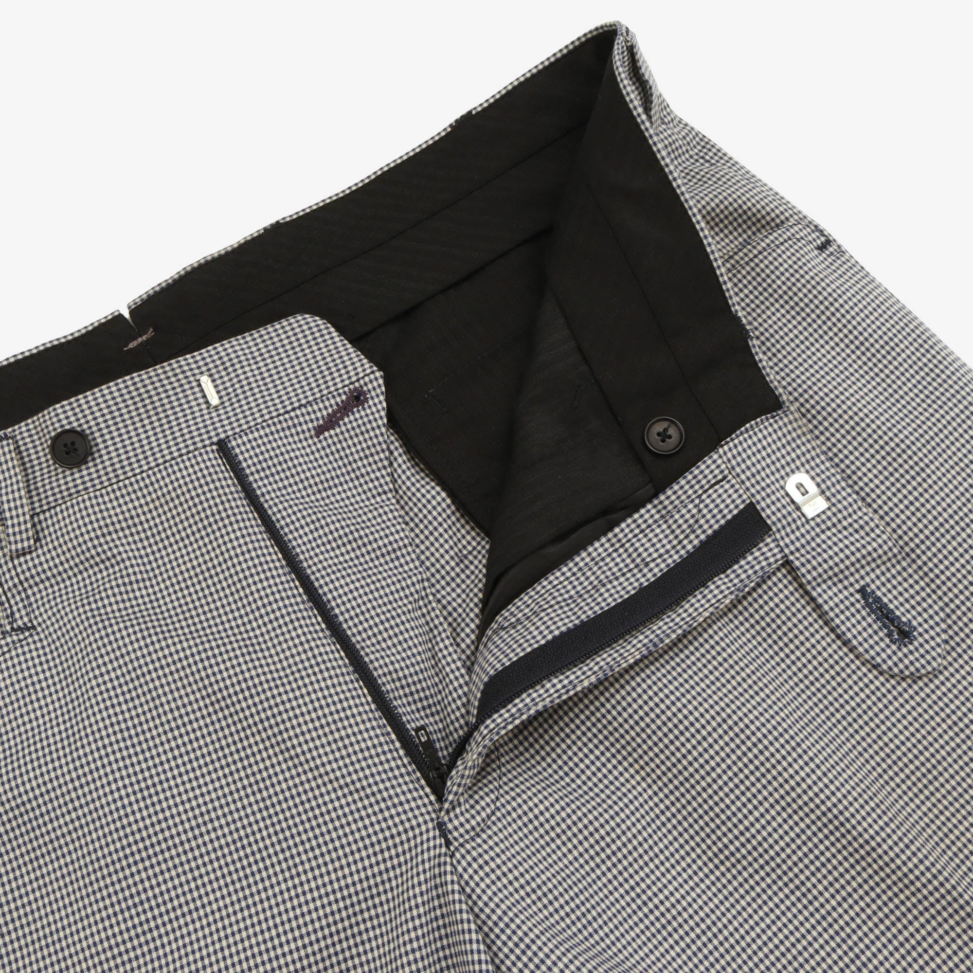 Check Flat Front Trousers (34W X 29L)