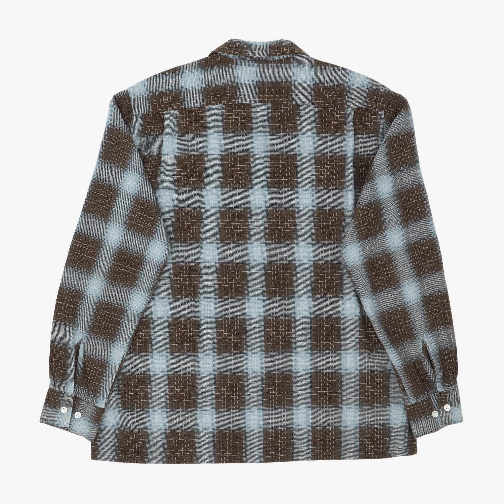 Open Collar Ombre Check Shirt