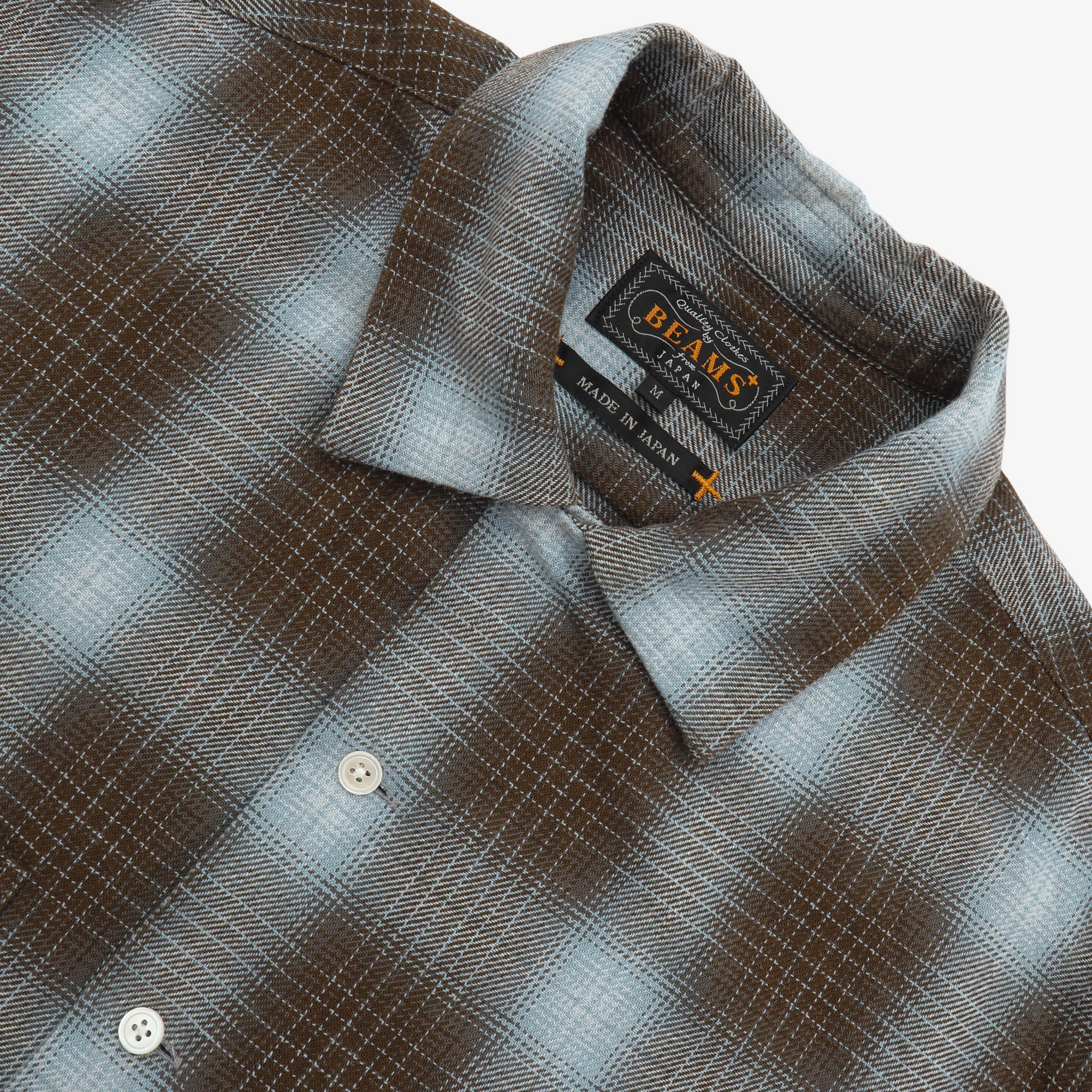Open Collar Ombre Check Shirt