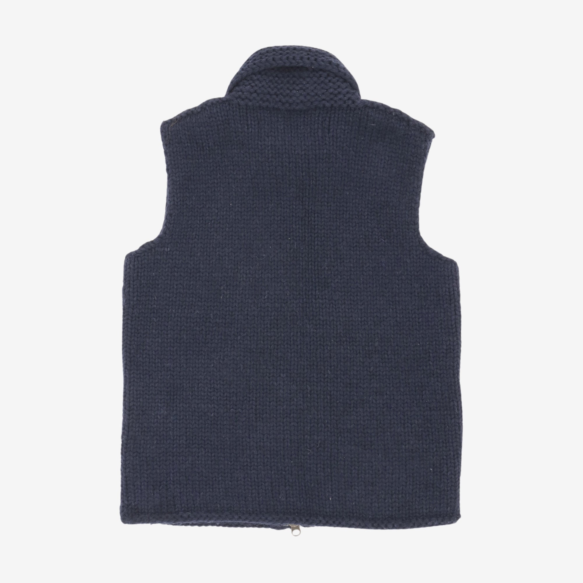 Hand Knit Wool Zip Up Vest