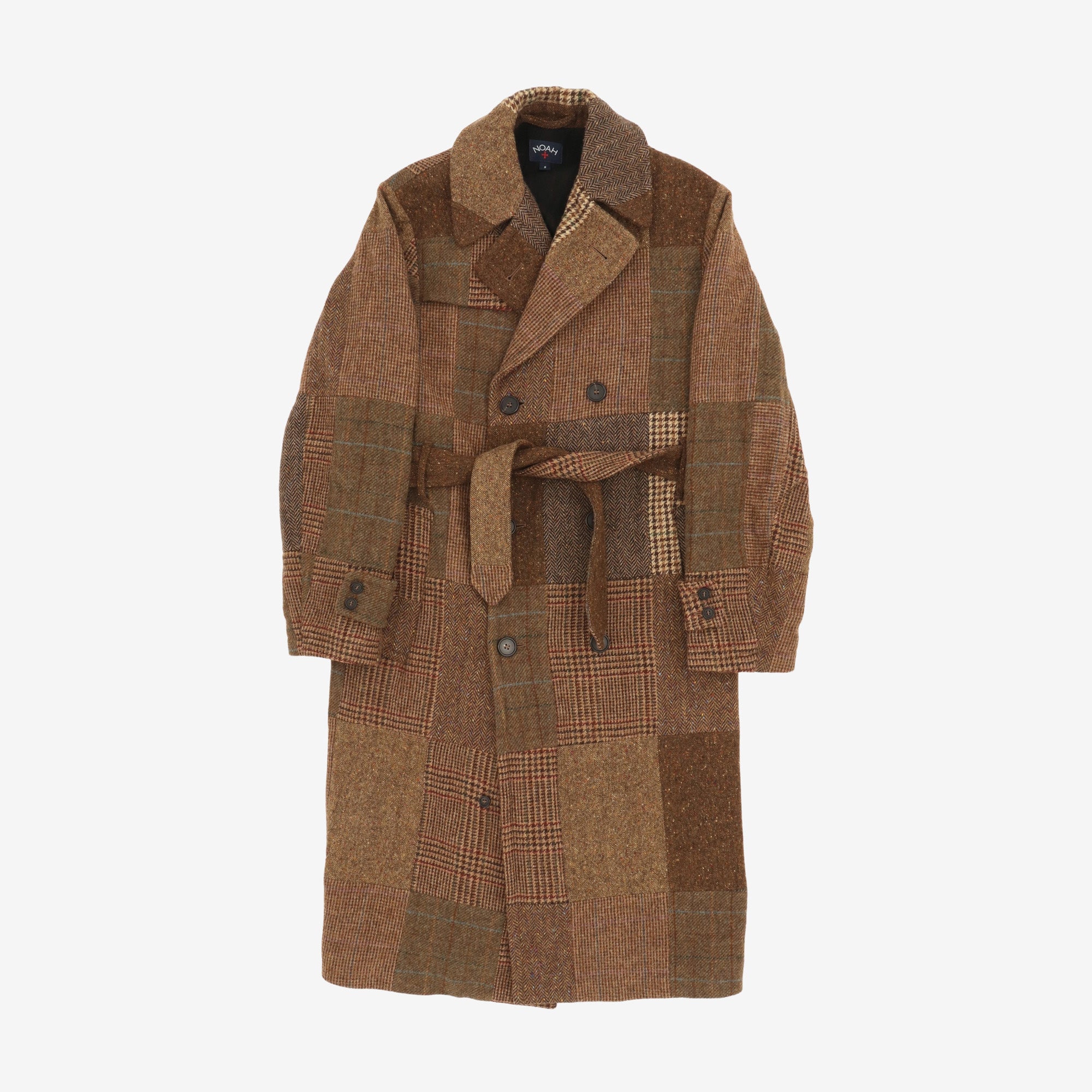 Patchwork DB Wool Trench Coat