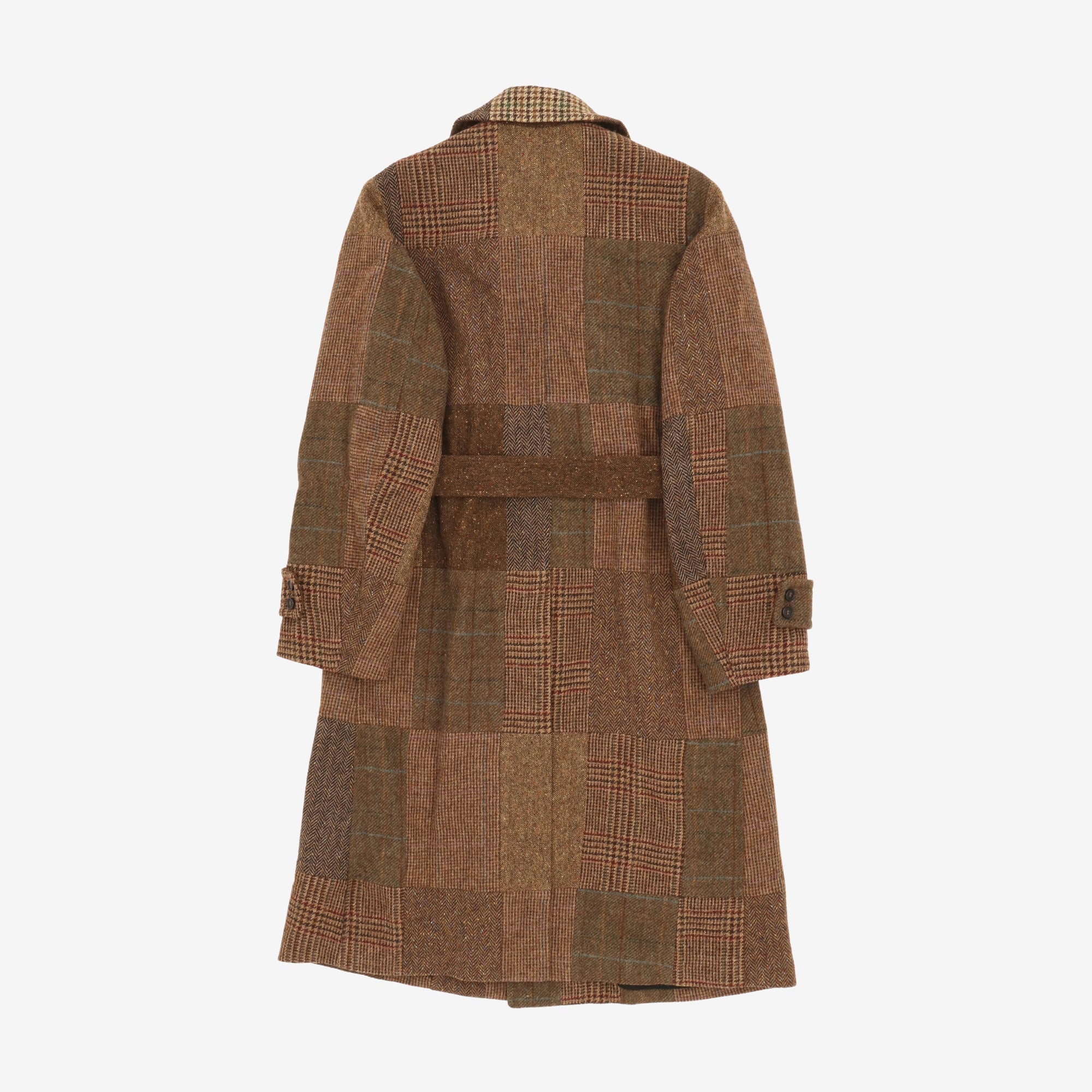 Patchwork DB Wool Trench Coat
