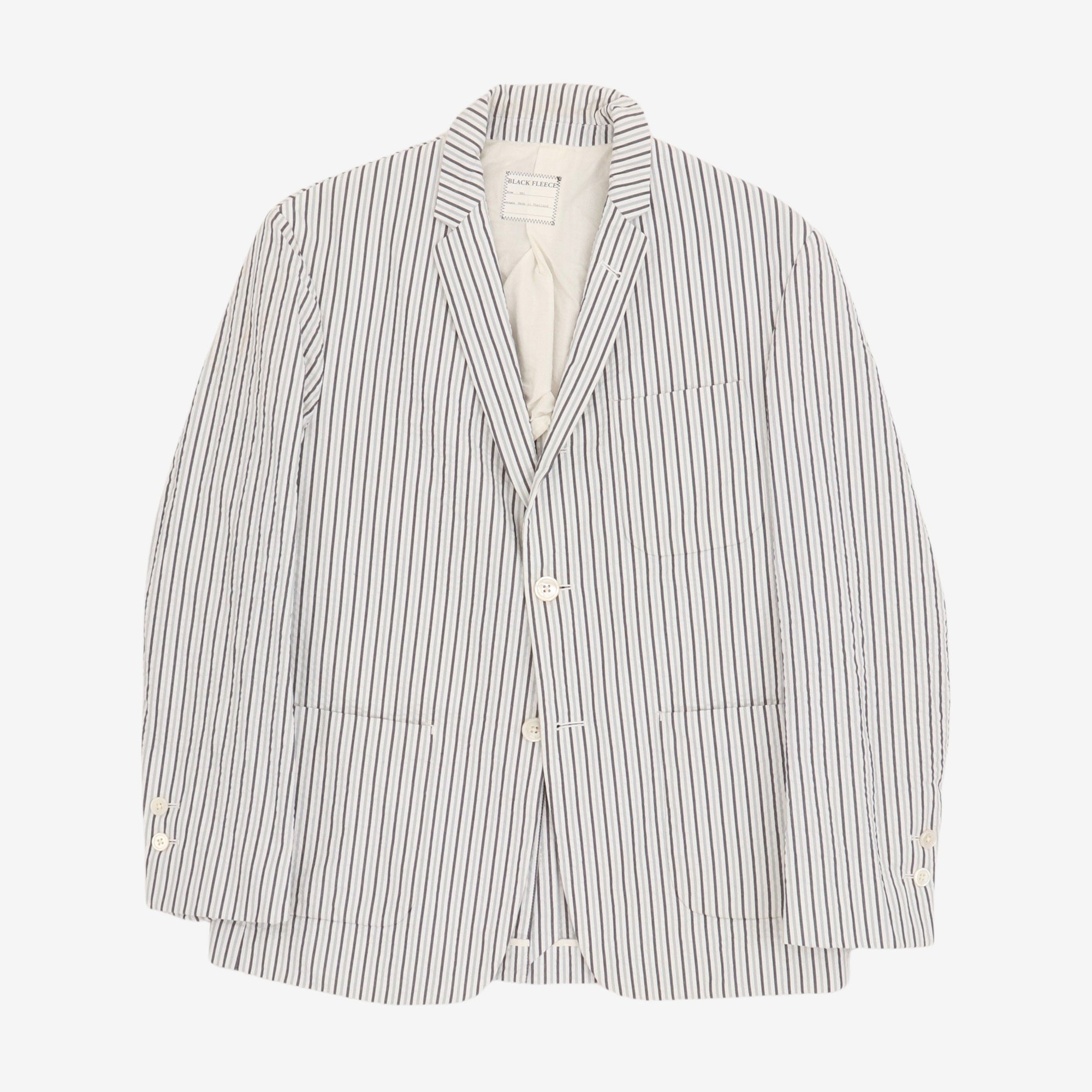 Black Fleece Seersucker Striped Blazer
