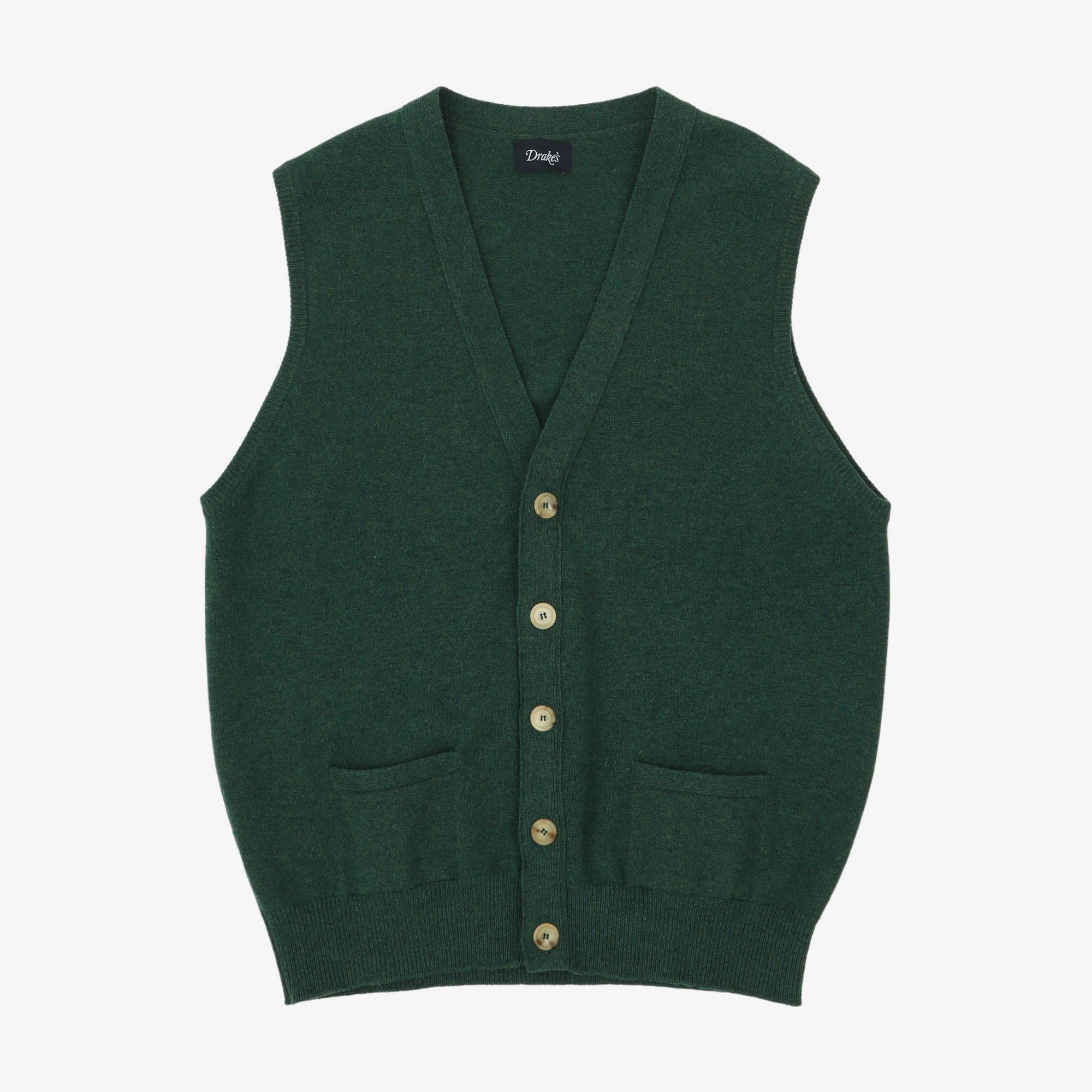 Lambswool Sleeveless Cardigan