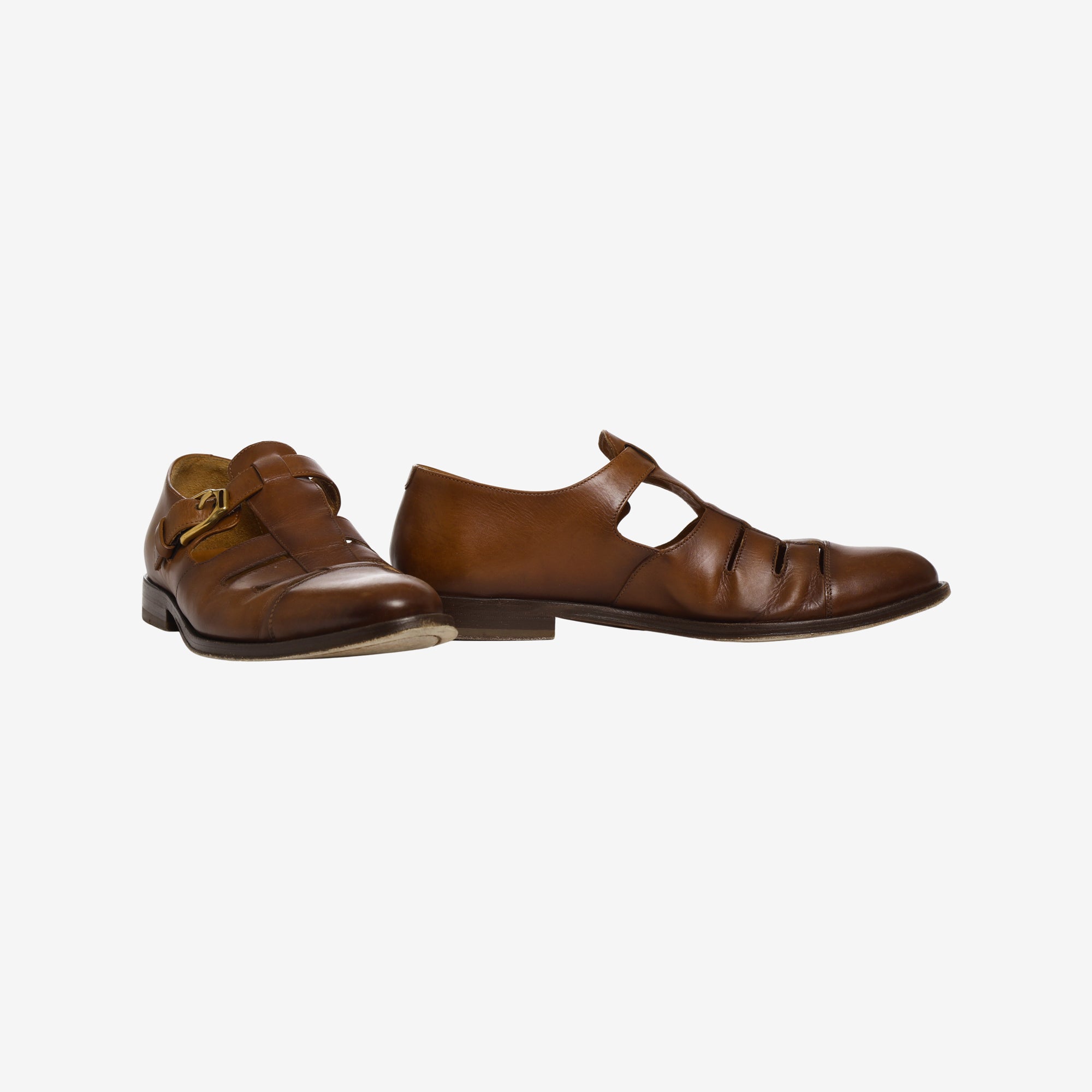 Purple Label Burnished Leather Fisherman Sandal