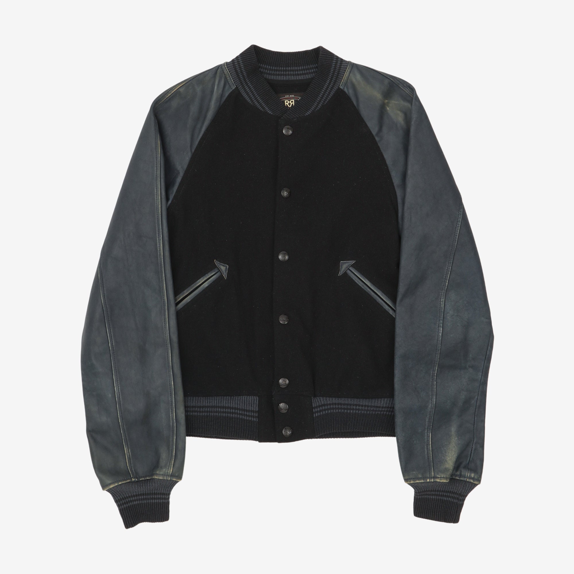 Leather Sleeve Felt Jacket