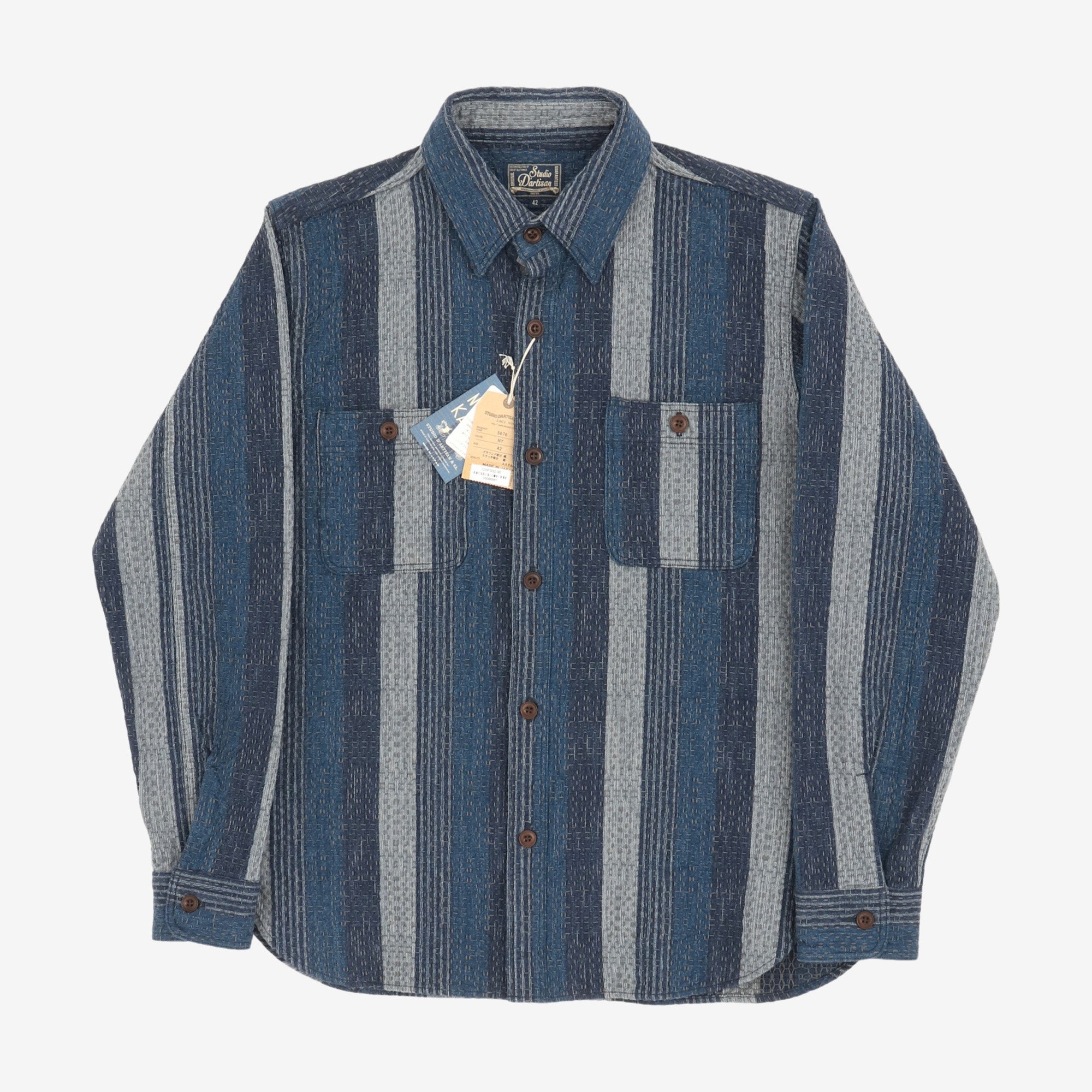 Noragi Kasuri Sashiko Overshirt