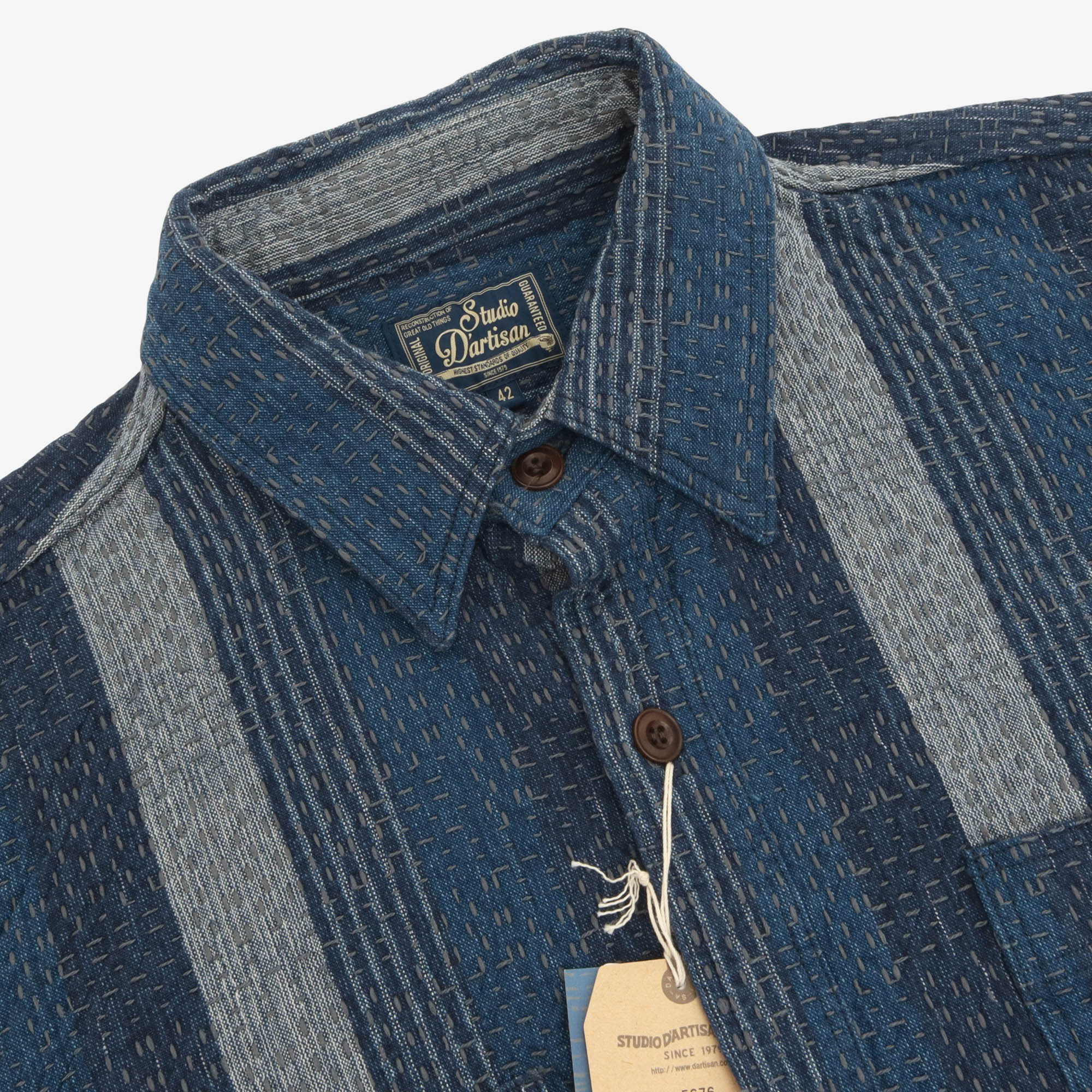 Noragi Kasuri Sashiko Overshirt