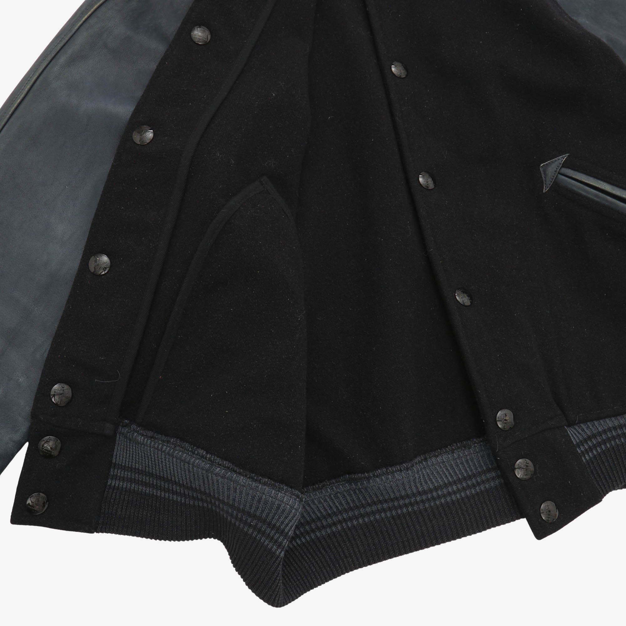 Leather Sleeve Felt Jacket