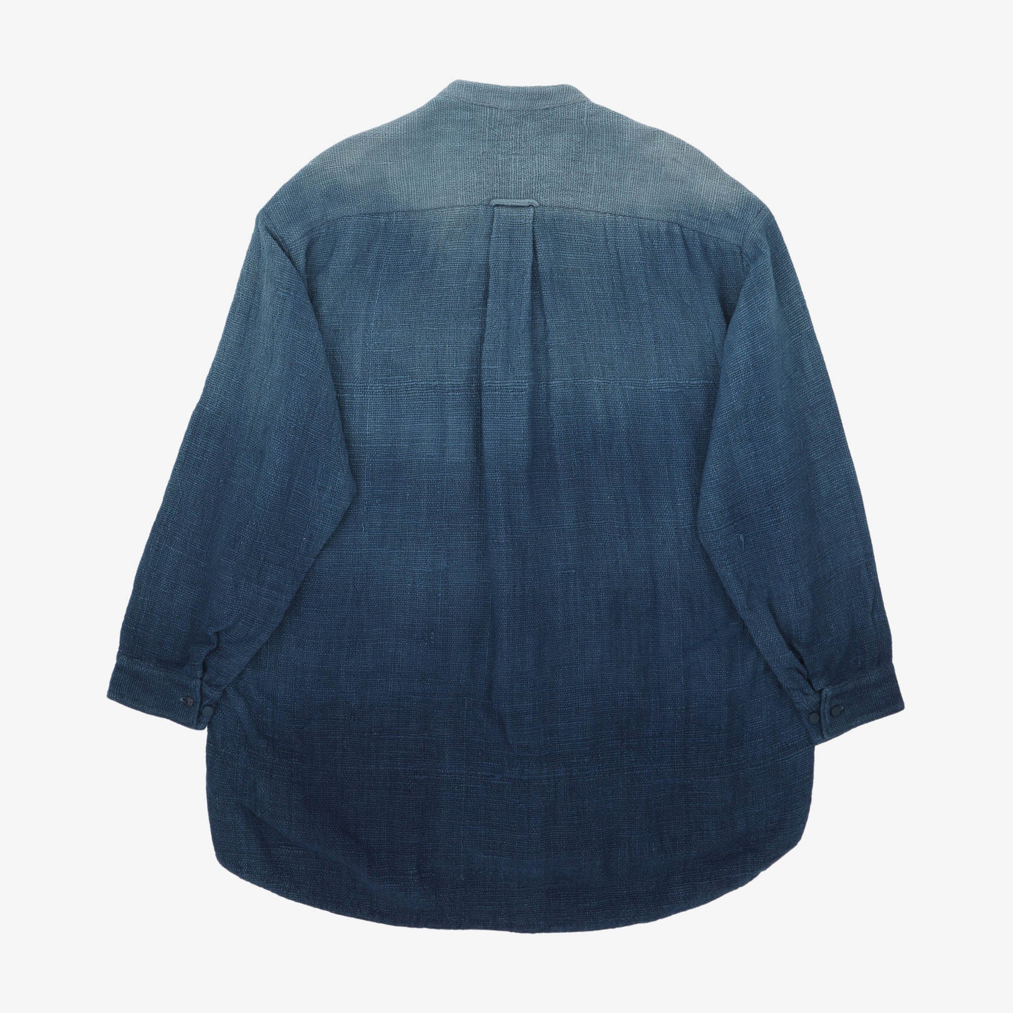 Band Collar Woven Long Shirt
