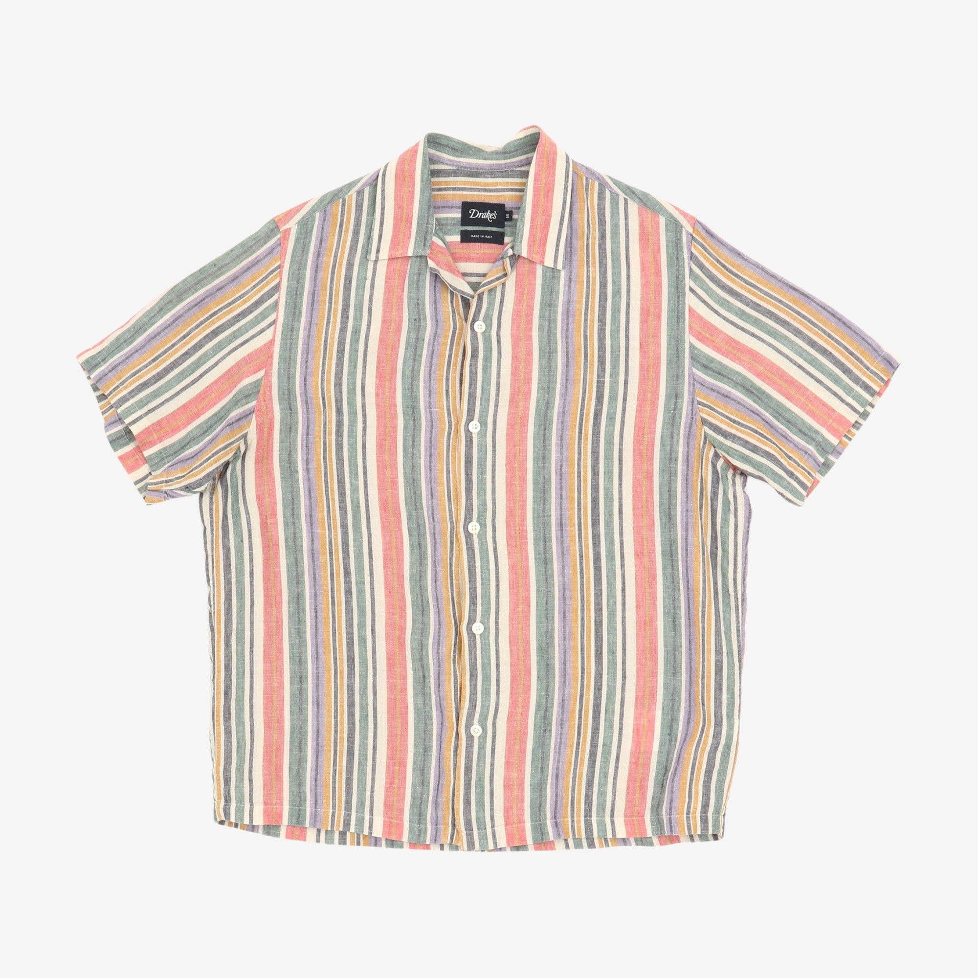 Linen Striped Camp Shirt