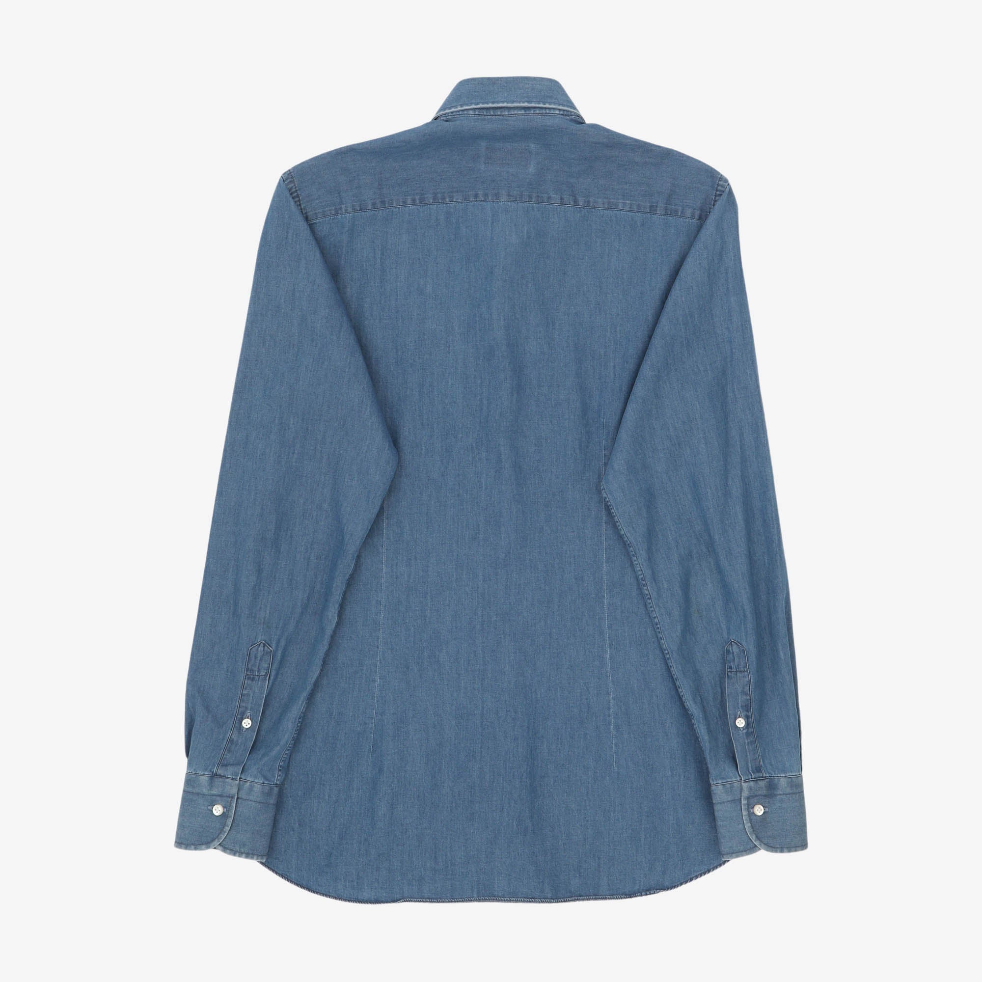 Spread Collar Denim Shirt