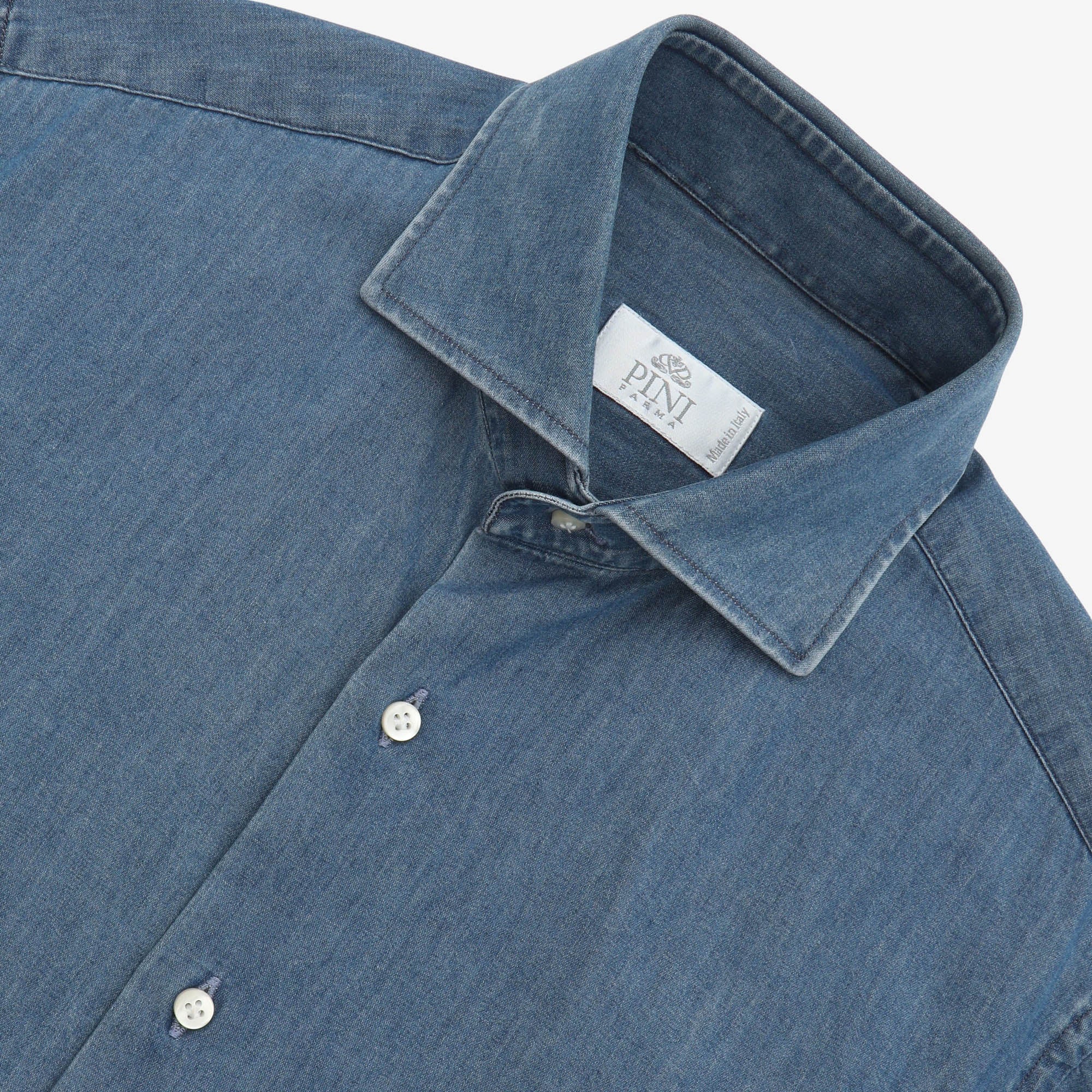 Spread Collar Denim Shirt
