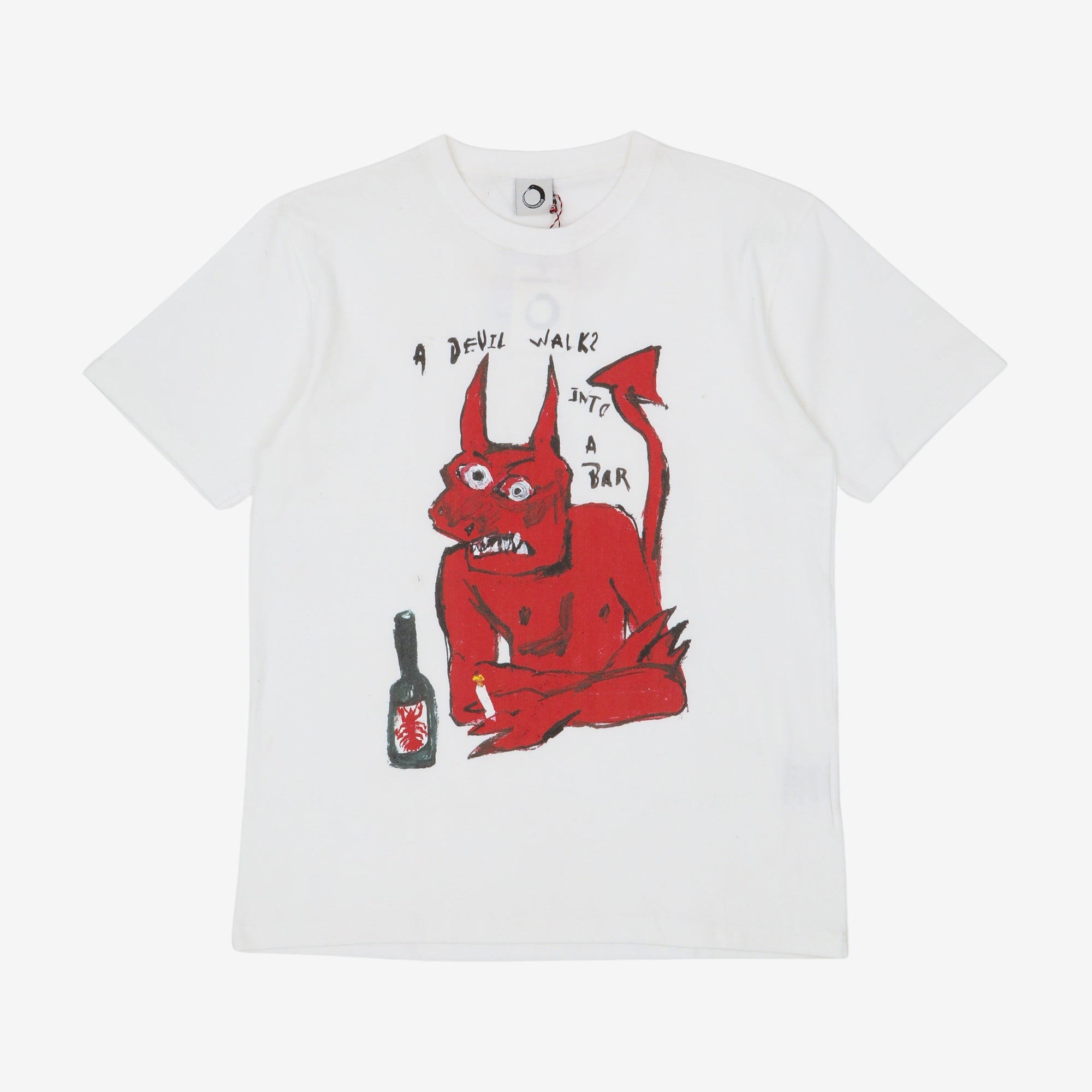 Devil White Front Print Tee