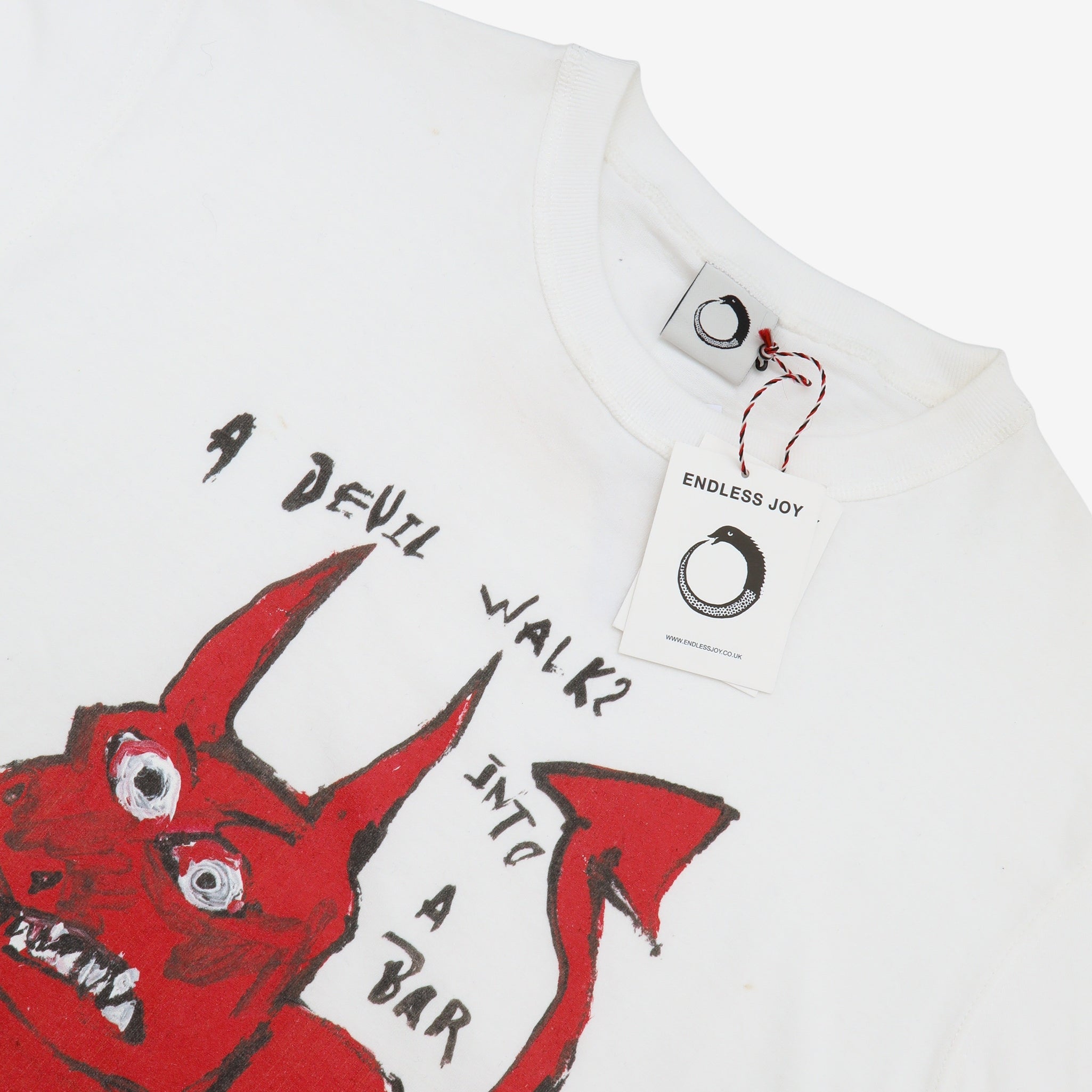 Devil White Front Print Tee
