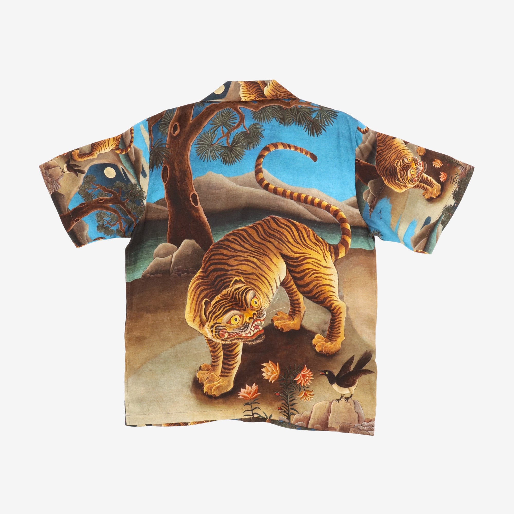 Tiger Magpie Silk Satin Shirt
