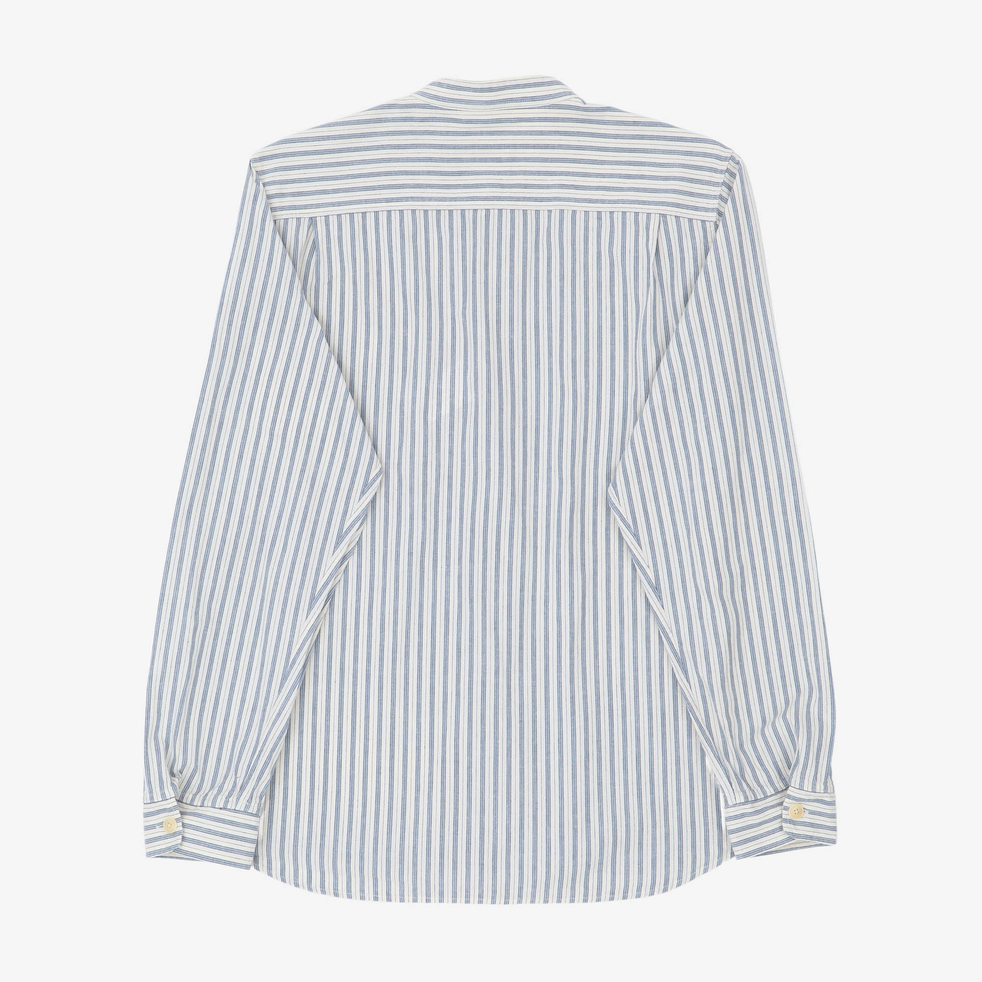 Striped Grandad Collar Shirt