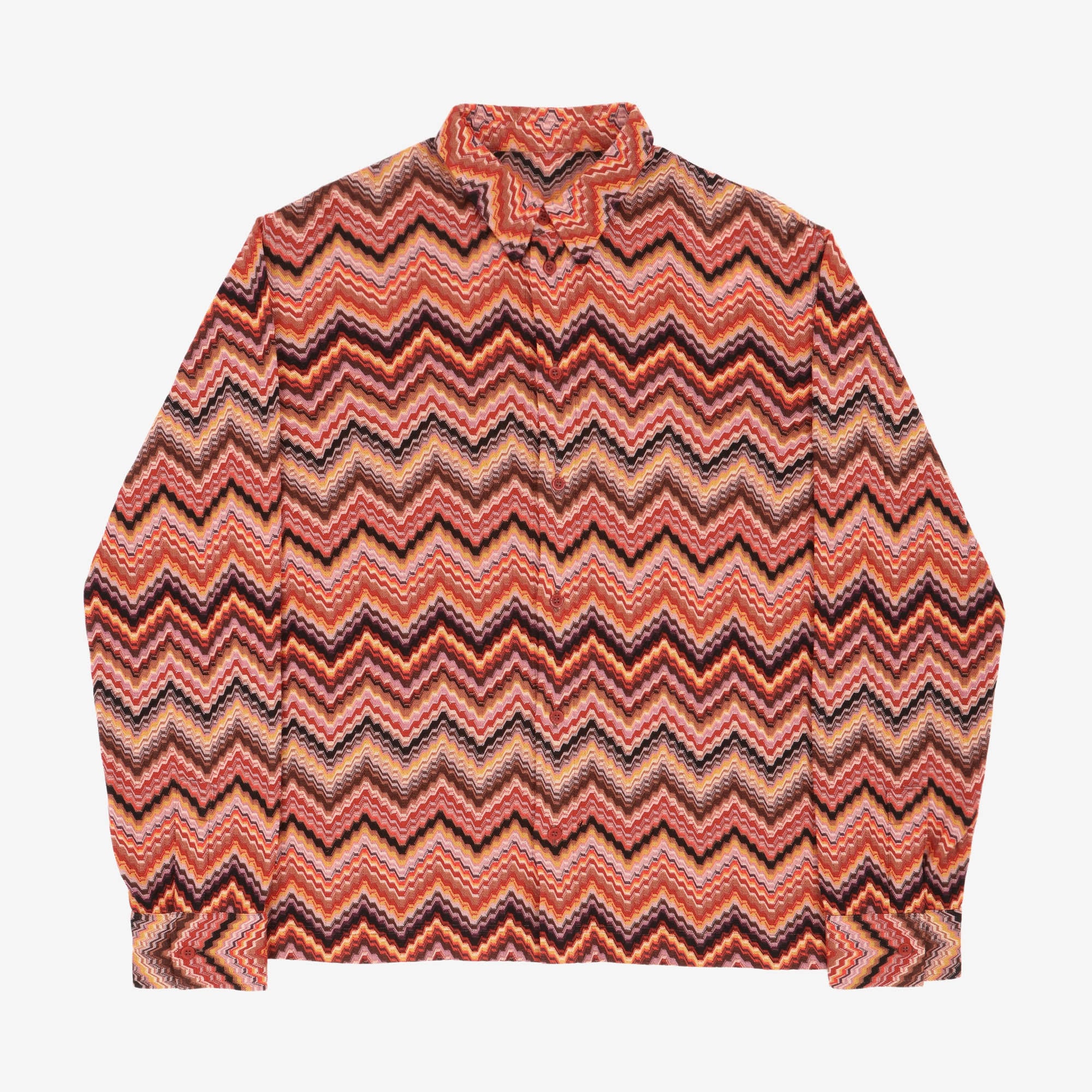 Silk Blend Zig Zag Shirt