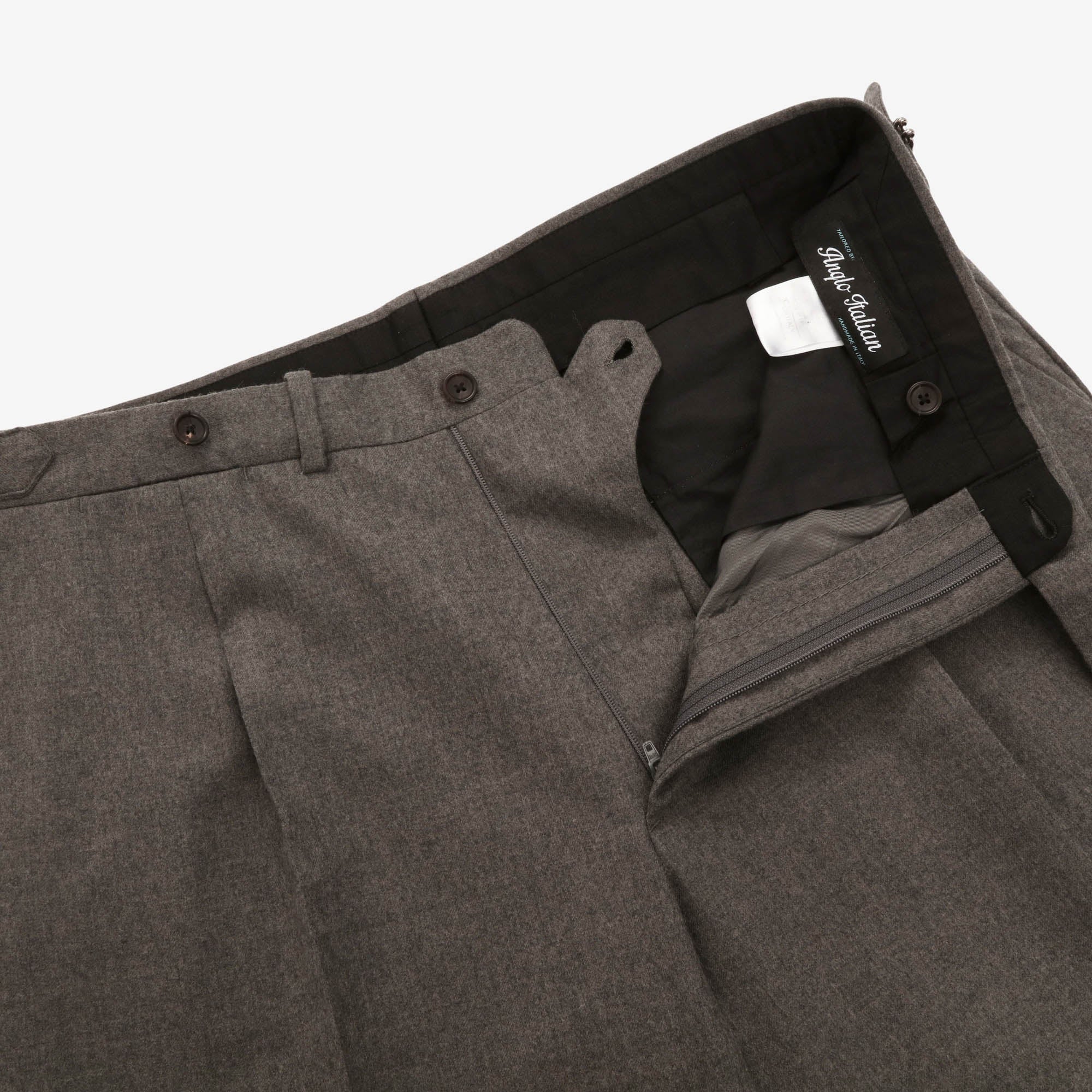 Wool Flannel Tailored Trousers (35W X 29L)