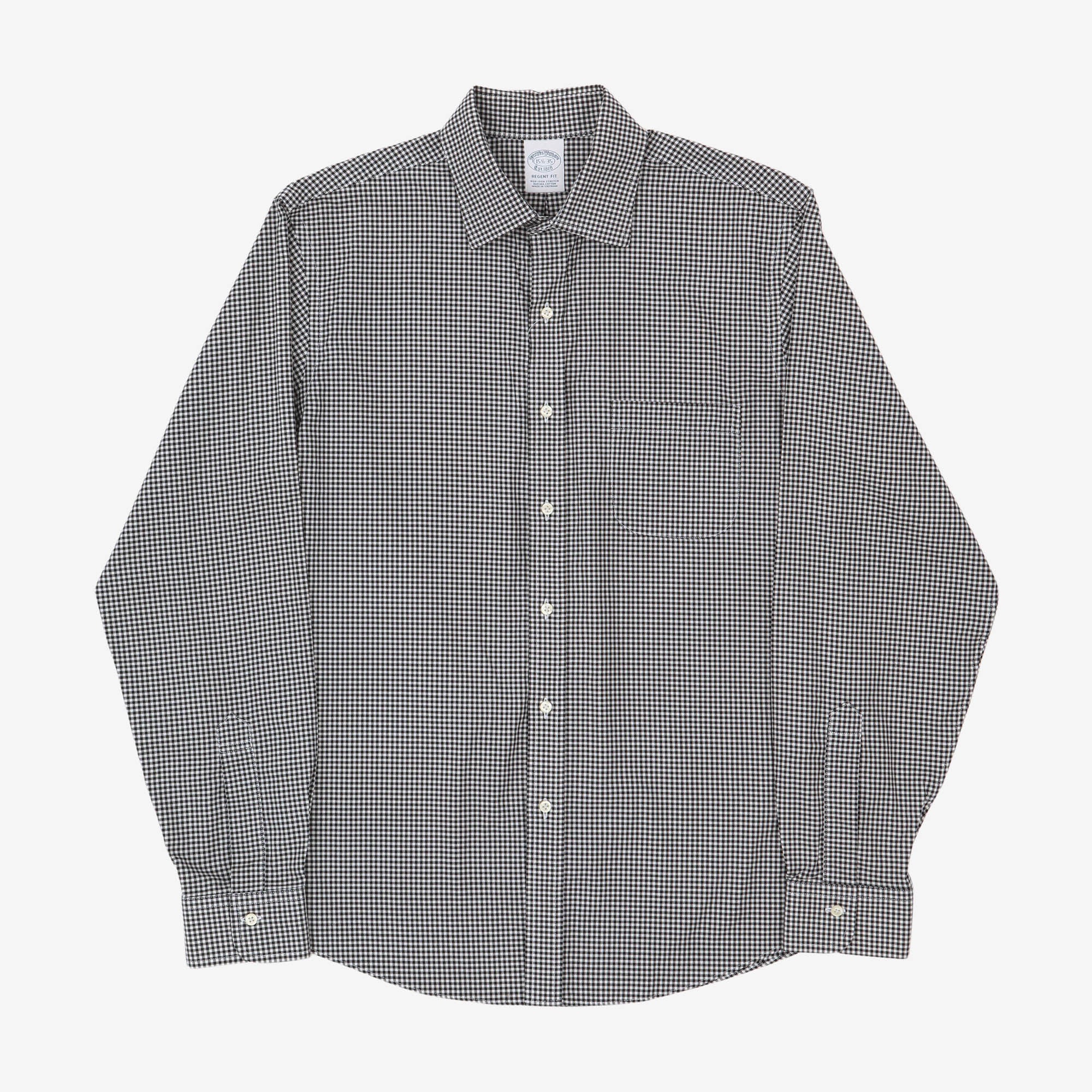 Regent Fit Gingham Herringbone Shirt