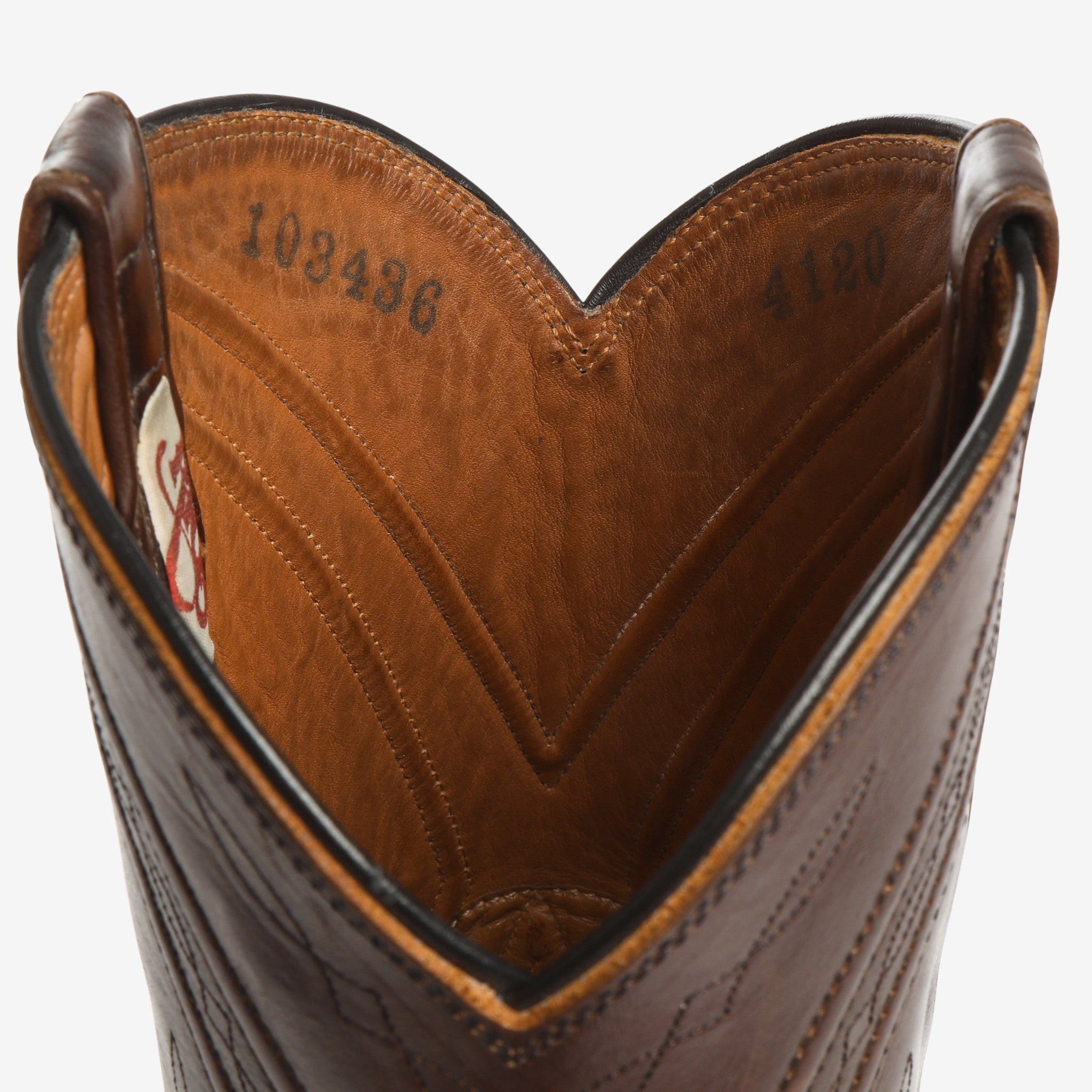 11 Inch Embroidered Leather Cowboy Boots