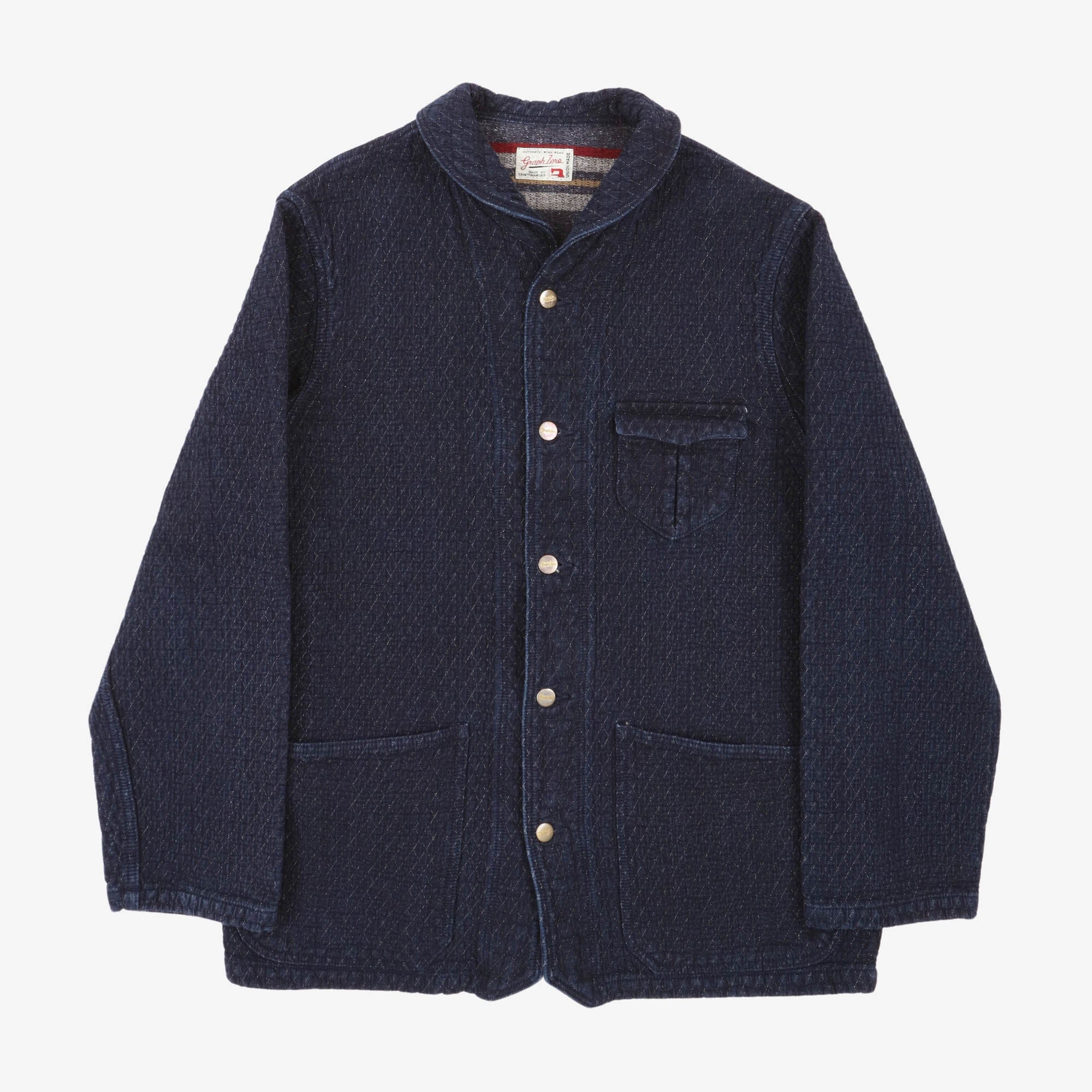 Jacquard Seersucker Shawl Coverall Jacket