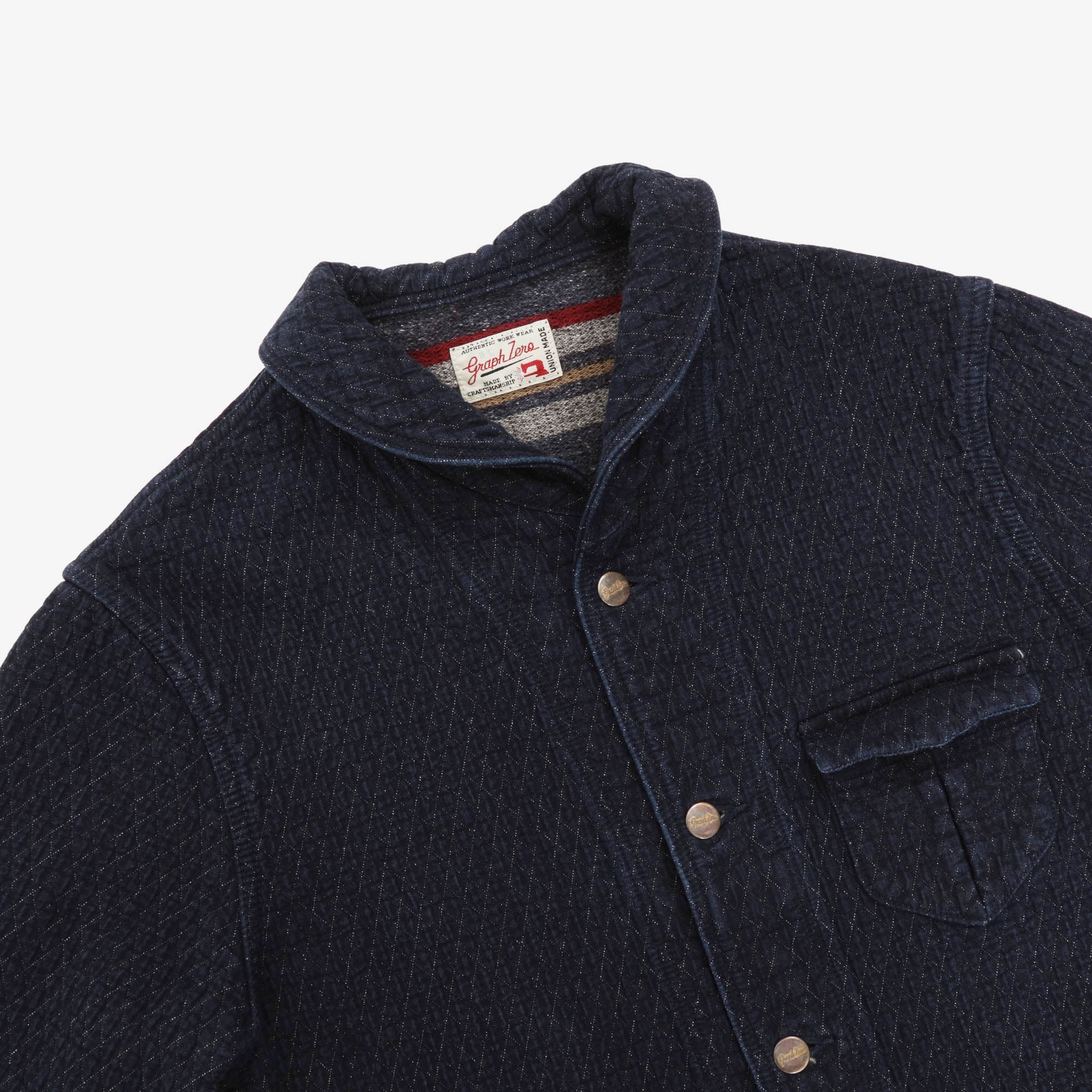 Jacquard Seersucker Shawl Coverall Jacket