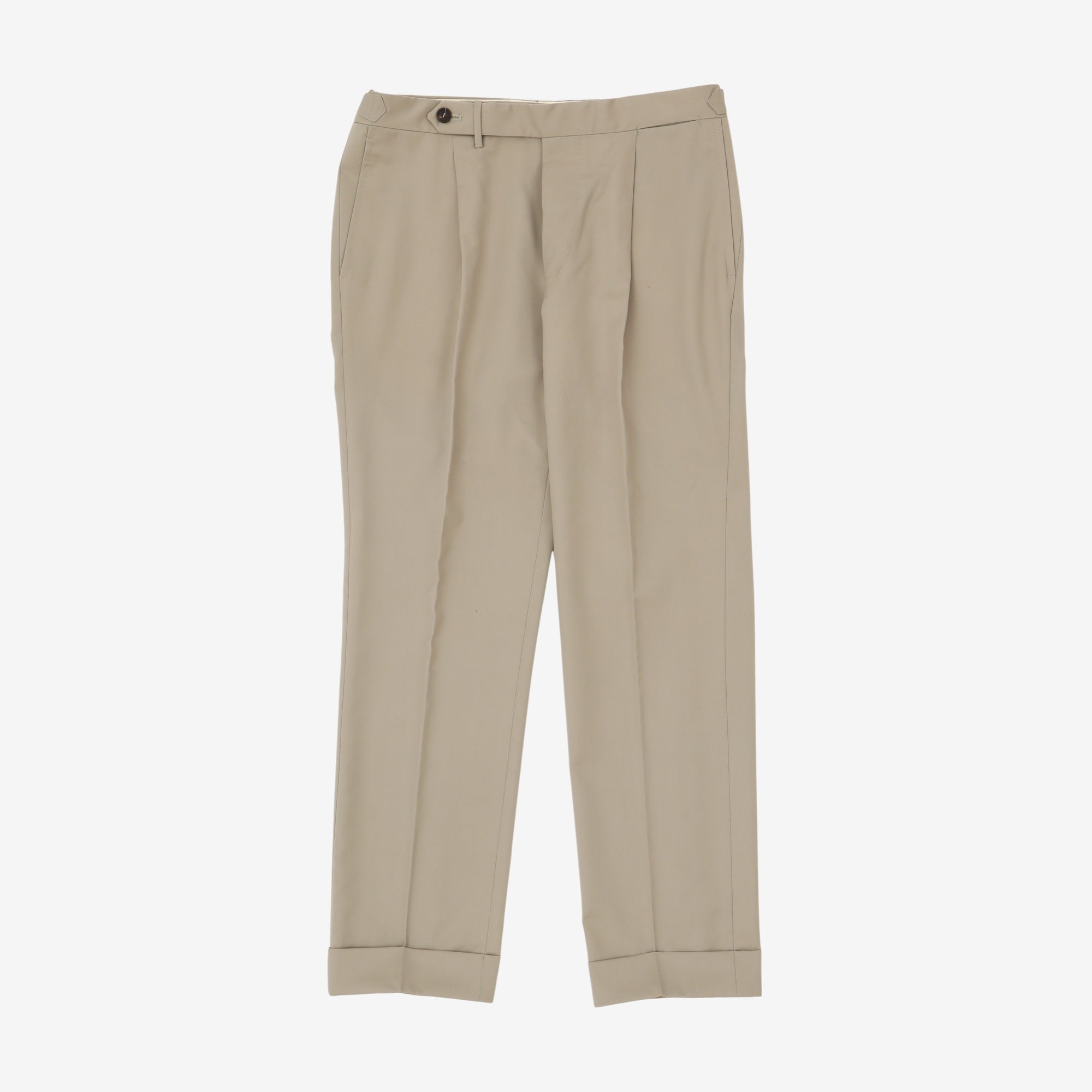 Virgin Wool Pleated Trousers (W X 28.5L)