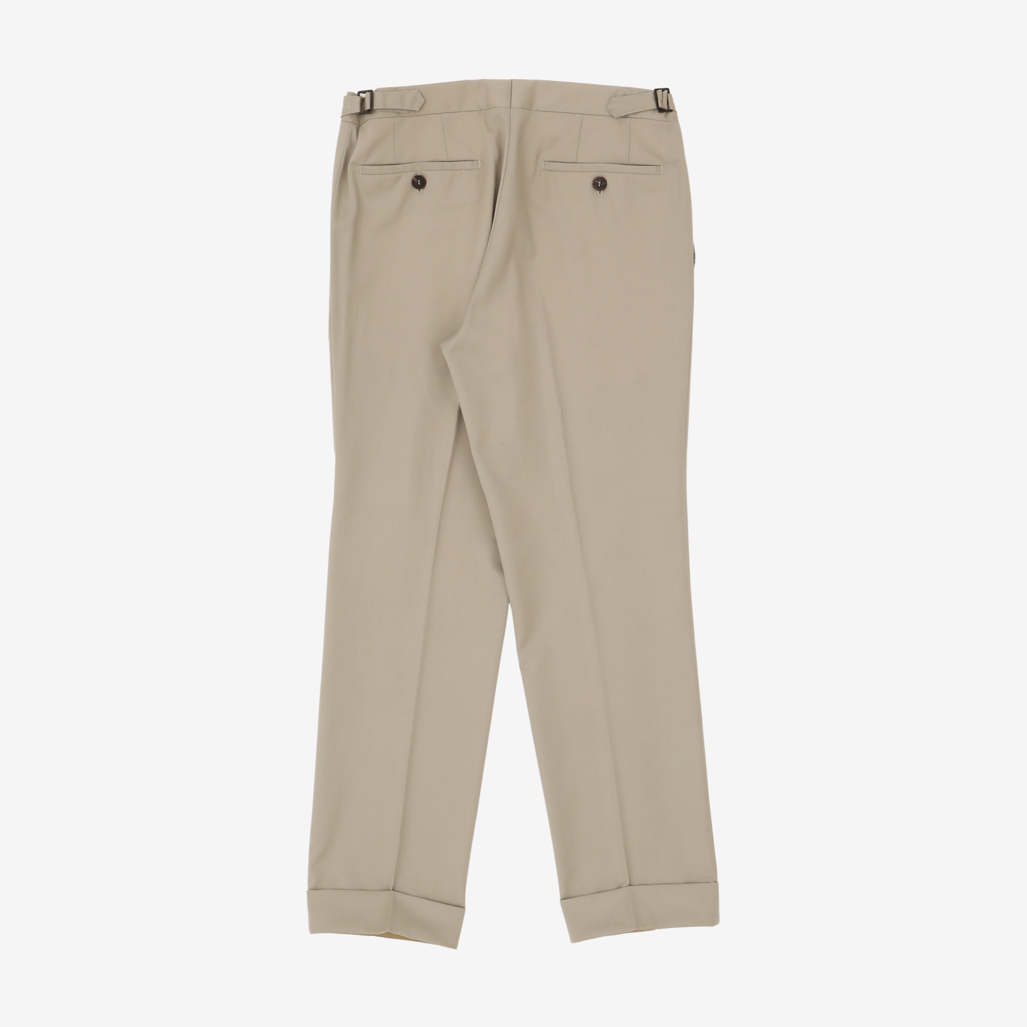 Virgin Wool Pleated Trousers (W X 28.5L)