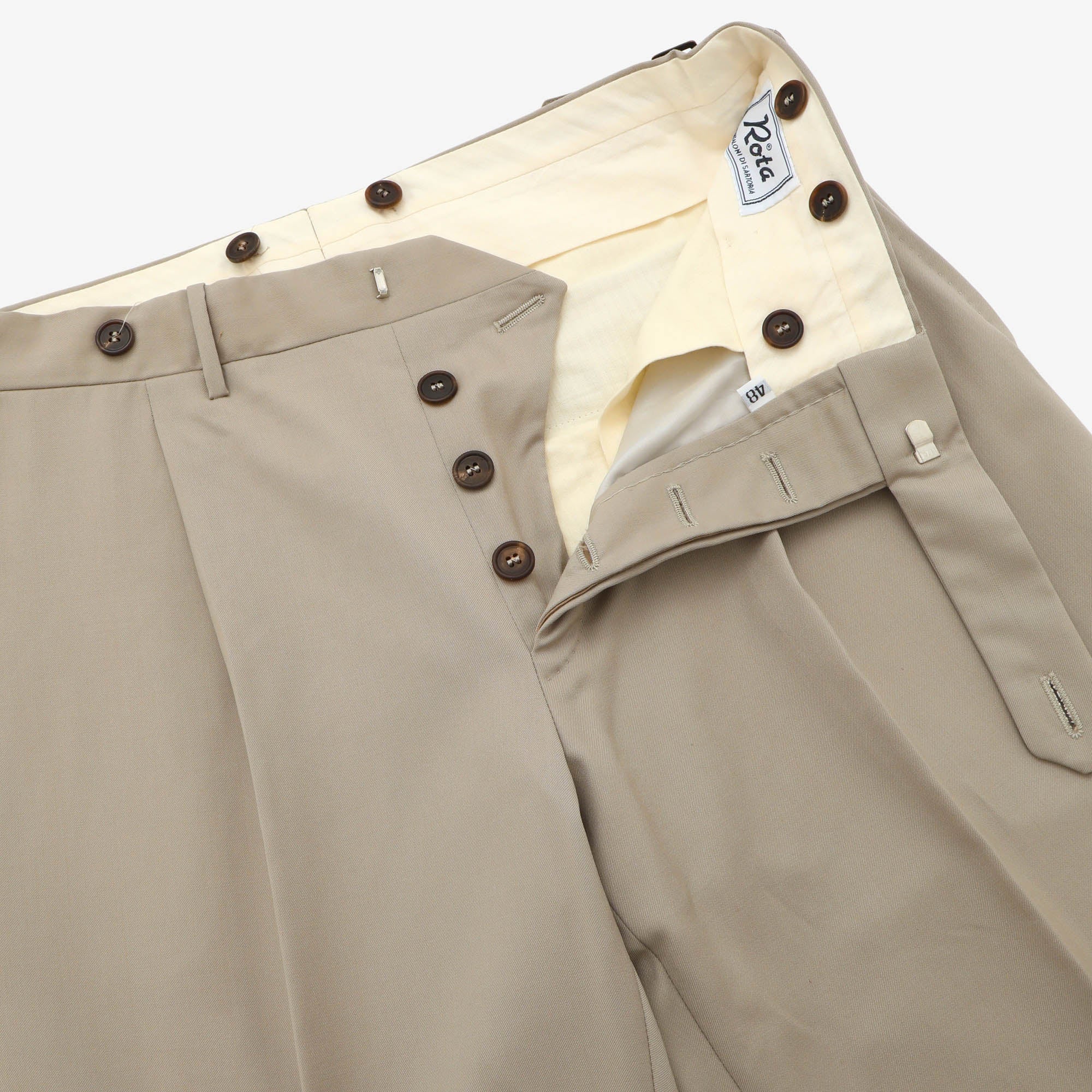 Virgin Wool Pleated Trousers (W X 28.5L)
