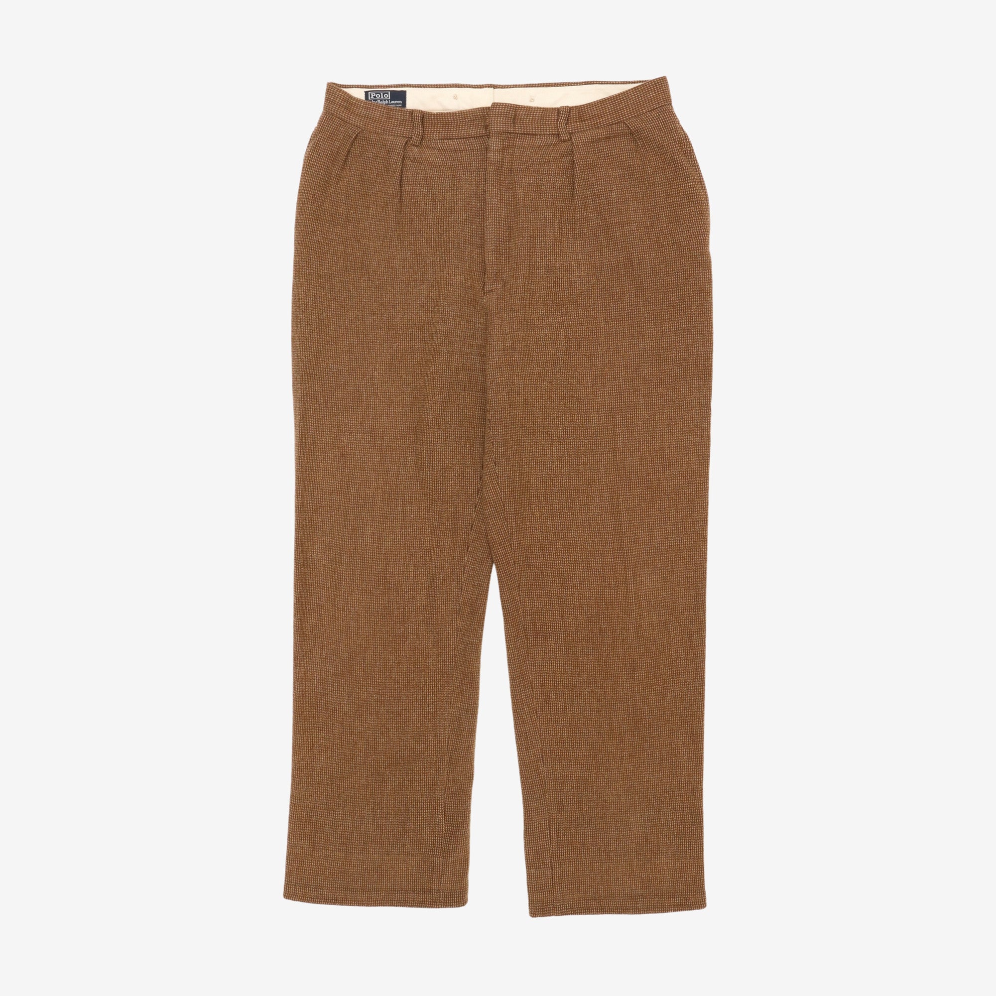 Houndstooth Wool Pleated Trousers (36W X 30L)