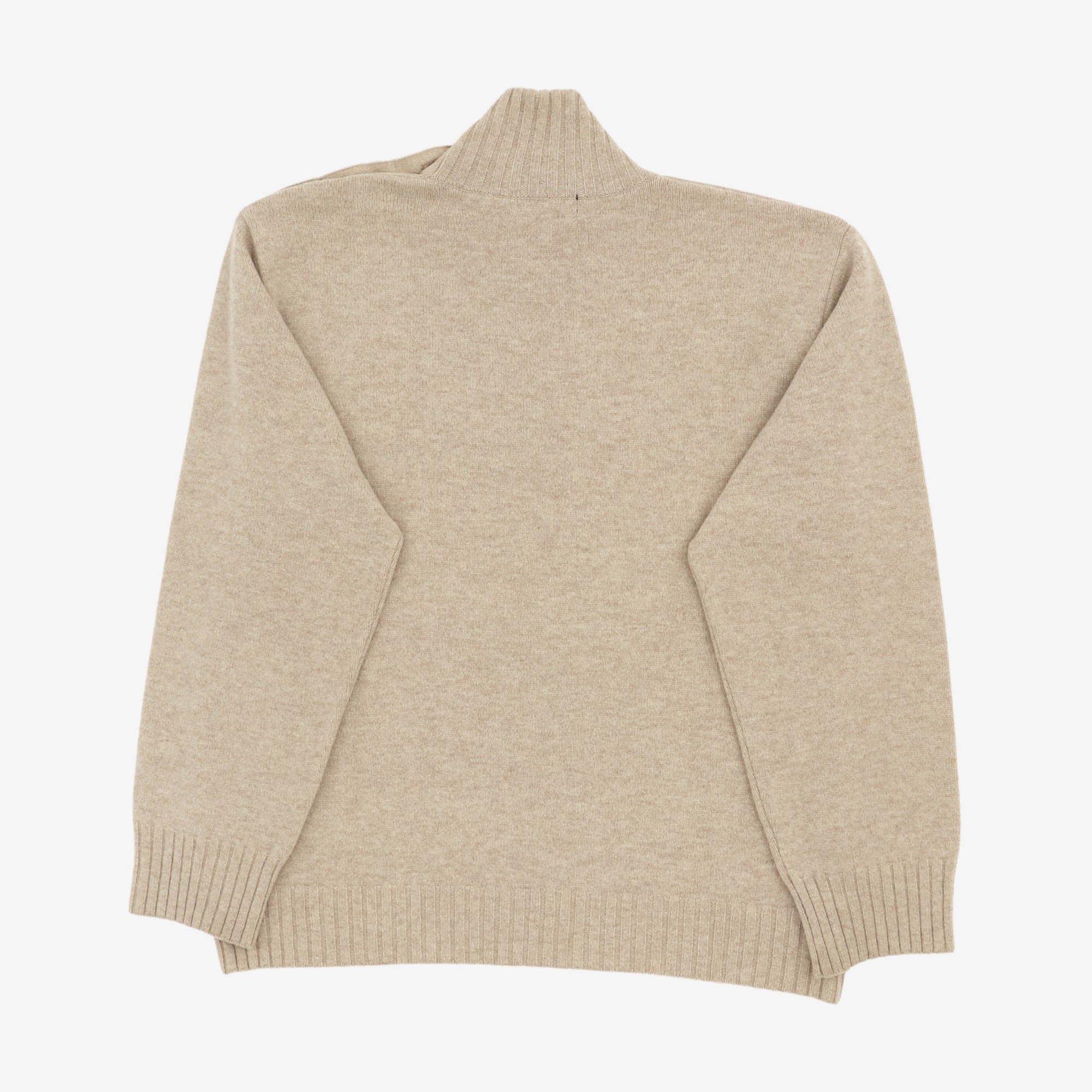 Buttoned Turtleneck Knit Sweater