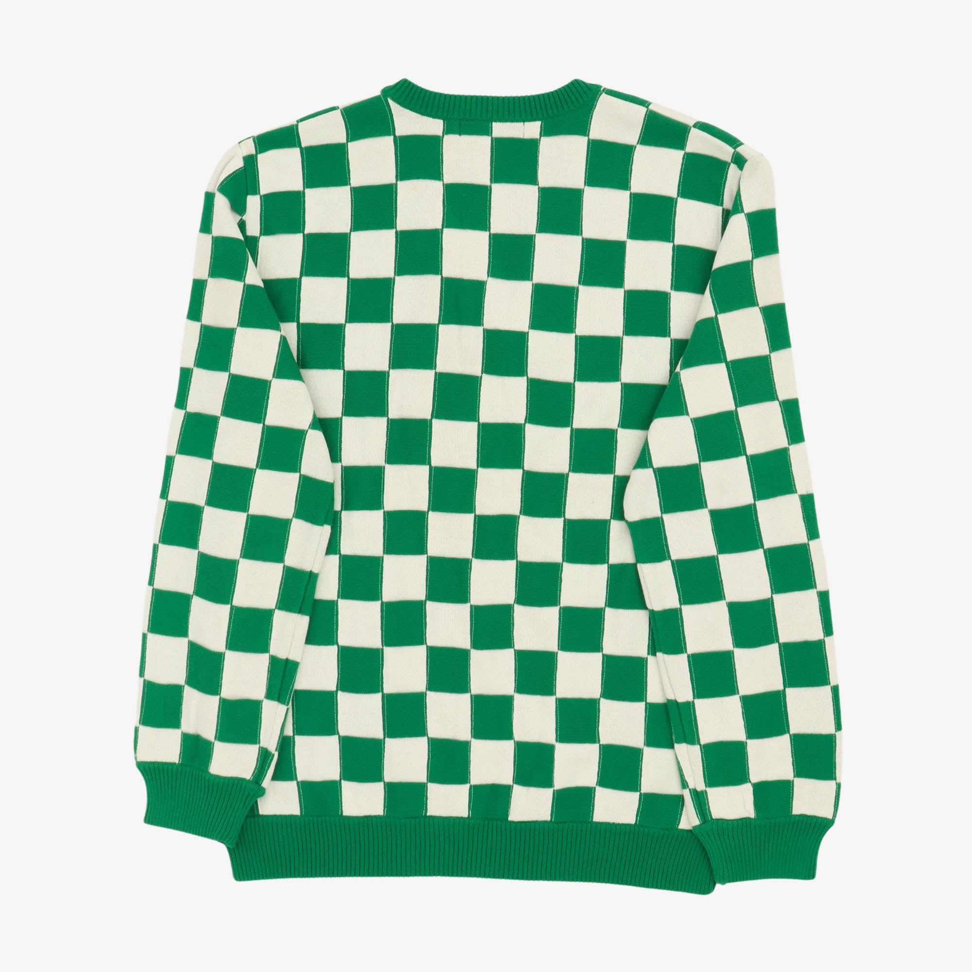 V Neck Checkerboard Sweater