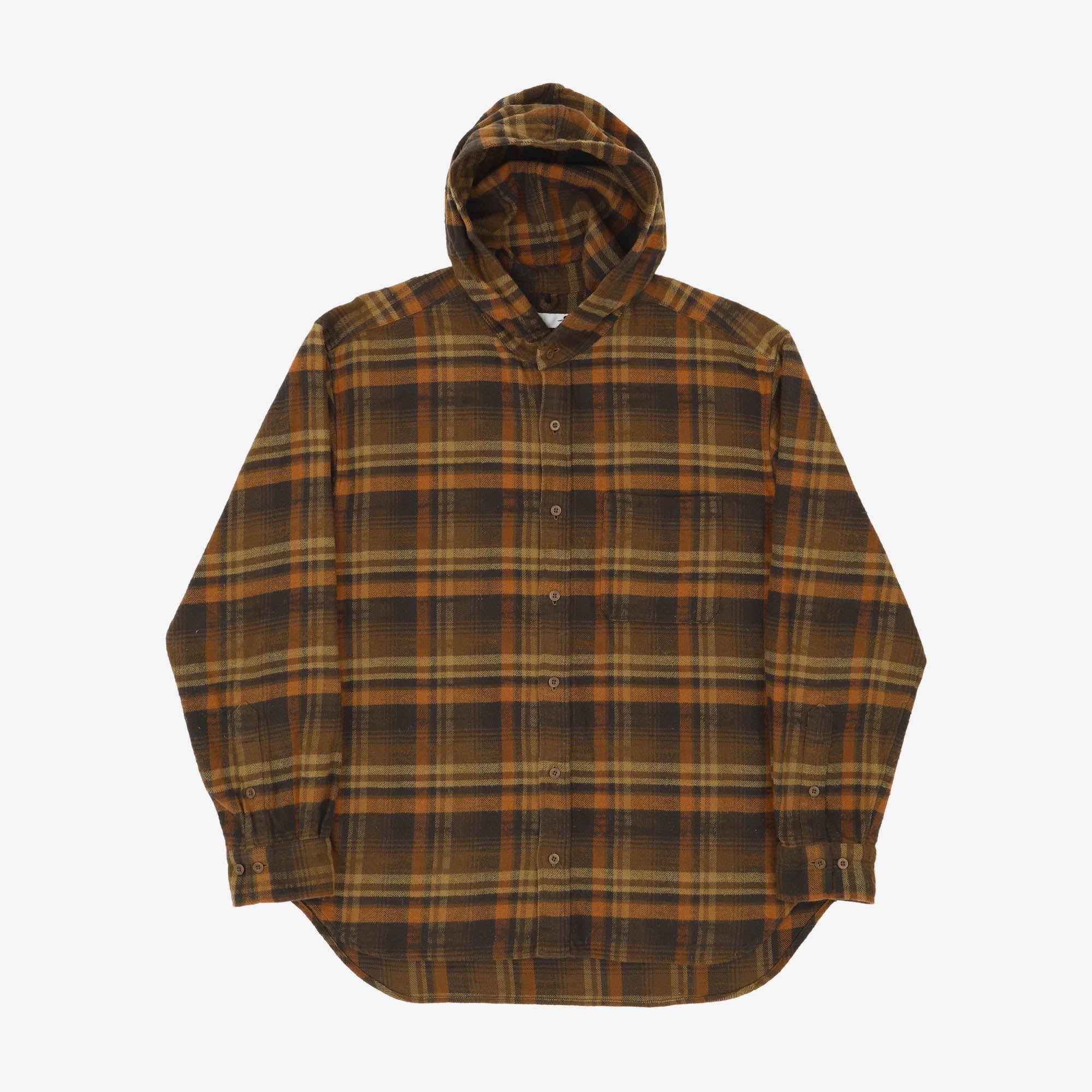 Plaid Flannel Hooded Shirt